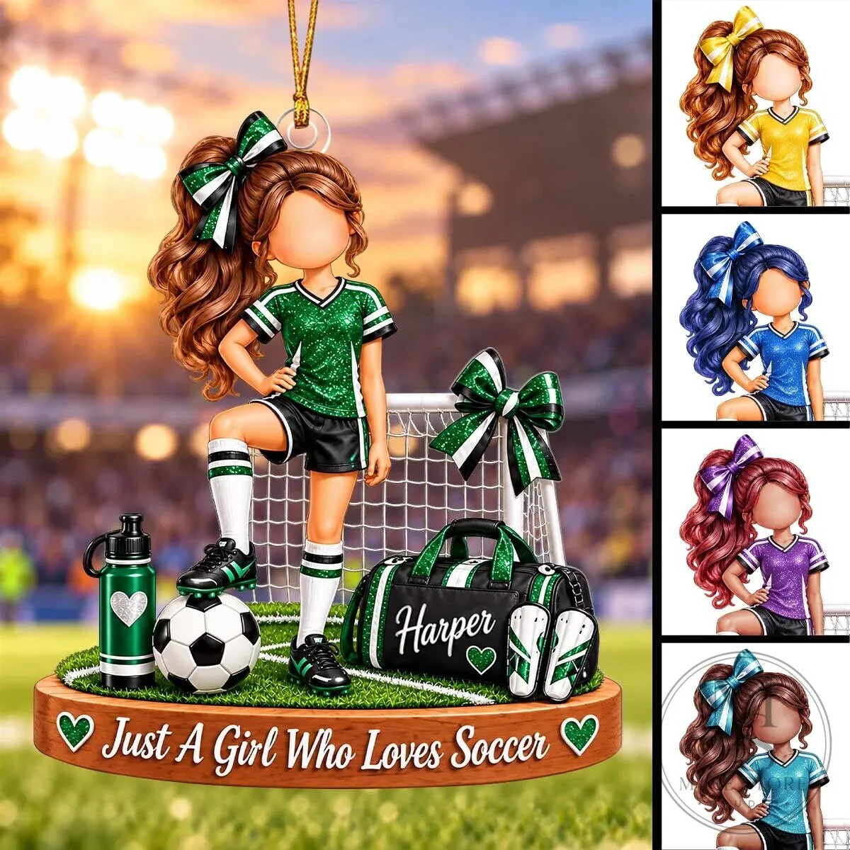 Personalized Soccer Girl Christmas Ornament, Custom Team Player Keepsake Gift 11 Personalized Soccer Girl Christmas Ornament, Custom Team Player Keepsake Gift