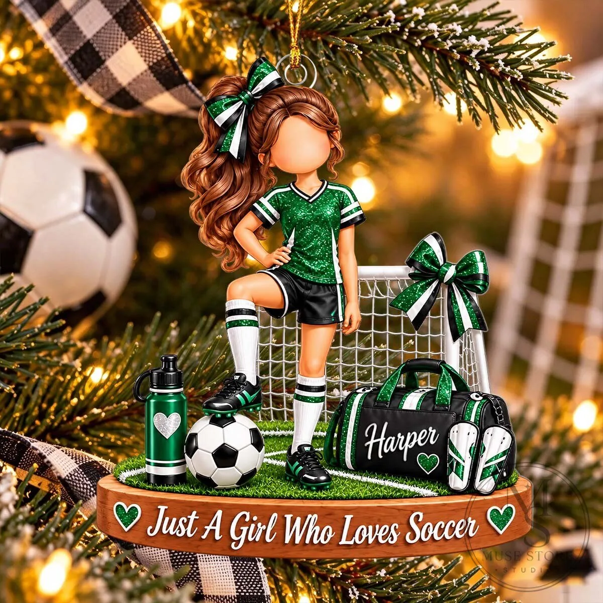 Personalized Soccer Girl Christmas Ornament, Custom Team Player Keepsake Gift 7 Personalized Soccer Girl Christmas Ornament, Custom Team Player Keepsake Gift