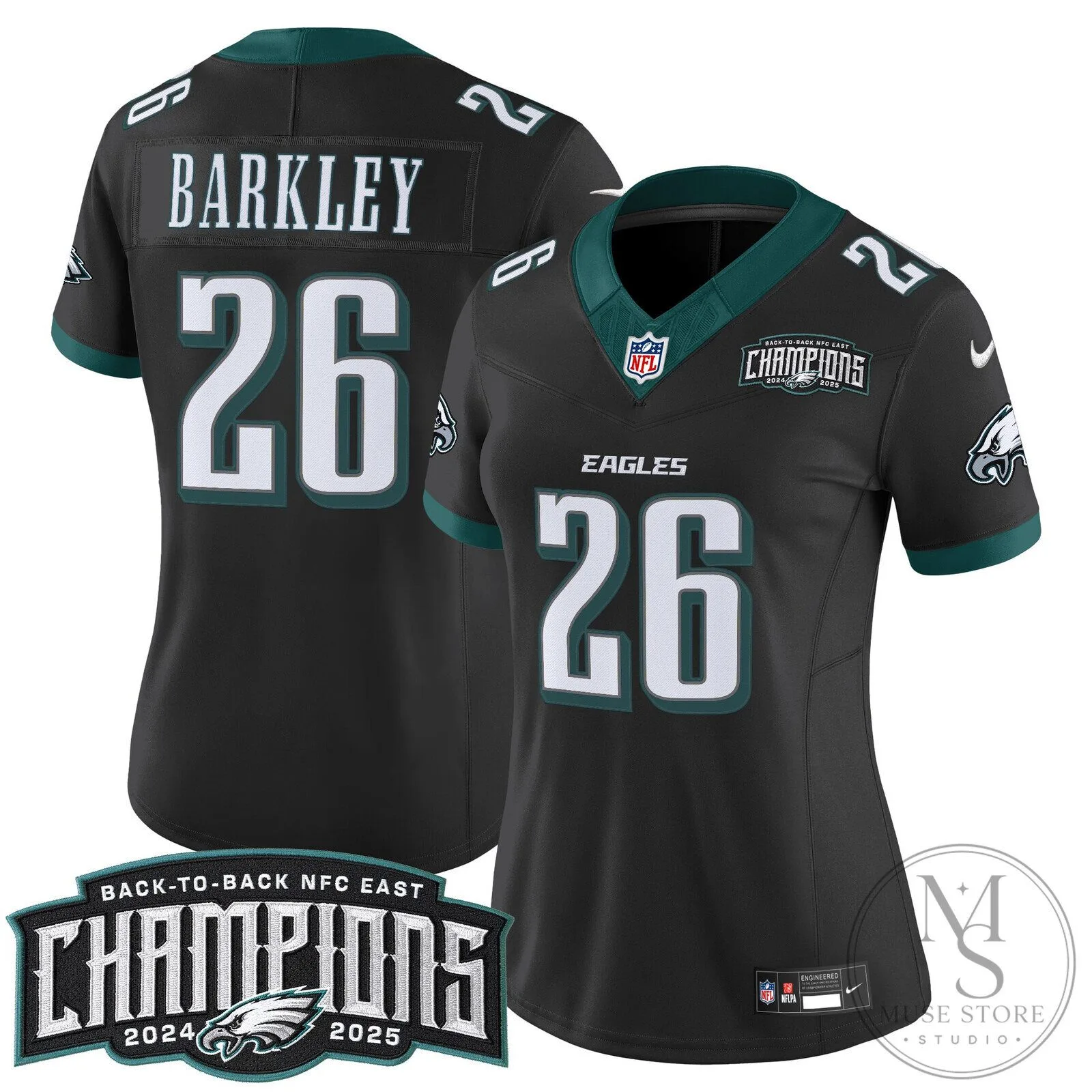 Philadelphia Eagles Back-to-Back NFC East Champions Saquon Barkley Football Jersey