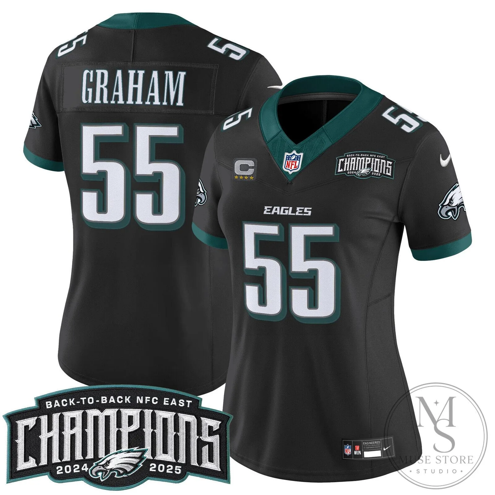 Philadelphia Eagles Back-to-Back NFC East Champions Saquon Barkley Football Jersey 71 Philadelphia Eagles Back-to-Back NFC East Champions Saquon Barkley Football Jersey