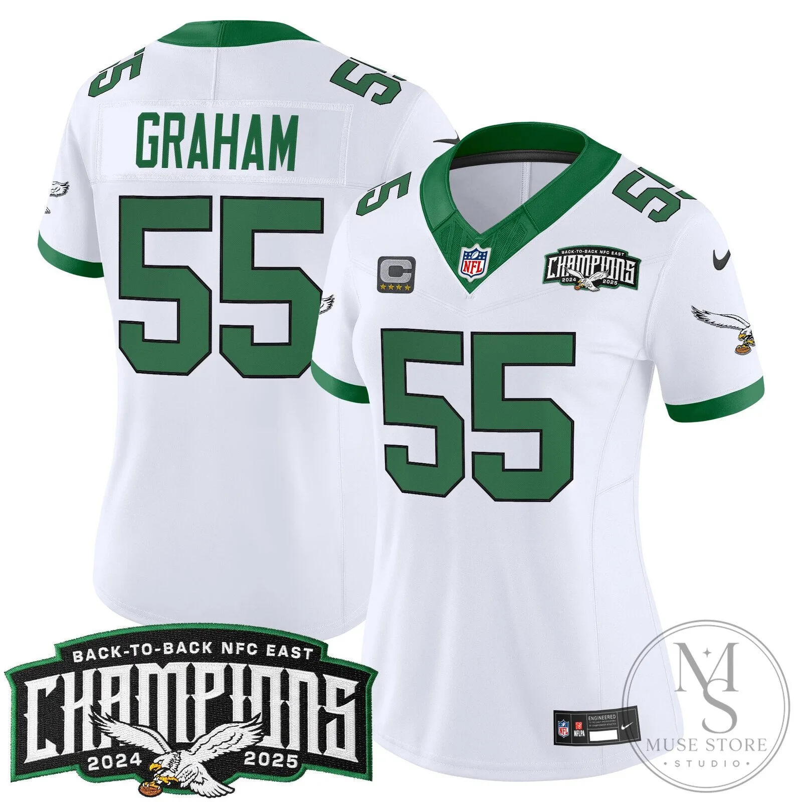 Philadelphia Eagles Back-to-Back NFC East Champions Saquon Barkley Football Jersey 81 Philadelphia Eagles Back-to-Back NFC East Champions Saquon Barkley Football Jersey