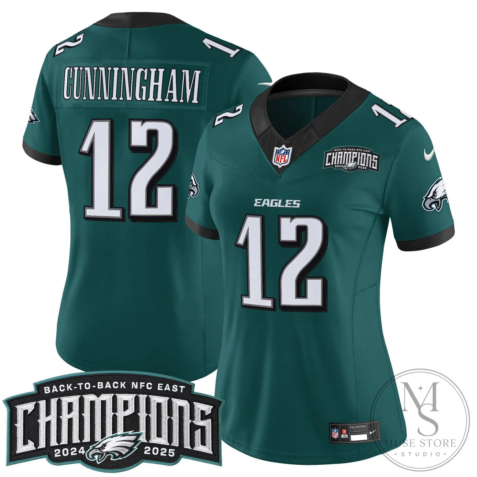 Philadelphia Eagles Back-to-Back NFC East Champions Saquon Barkley Football Jersey 90 Philadelphia Eagles Back-to-Back NFC East Champions Saquon Barkley Football Jersey