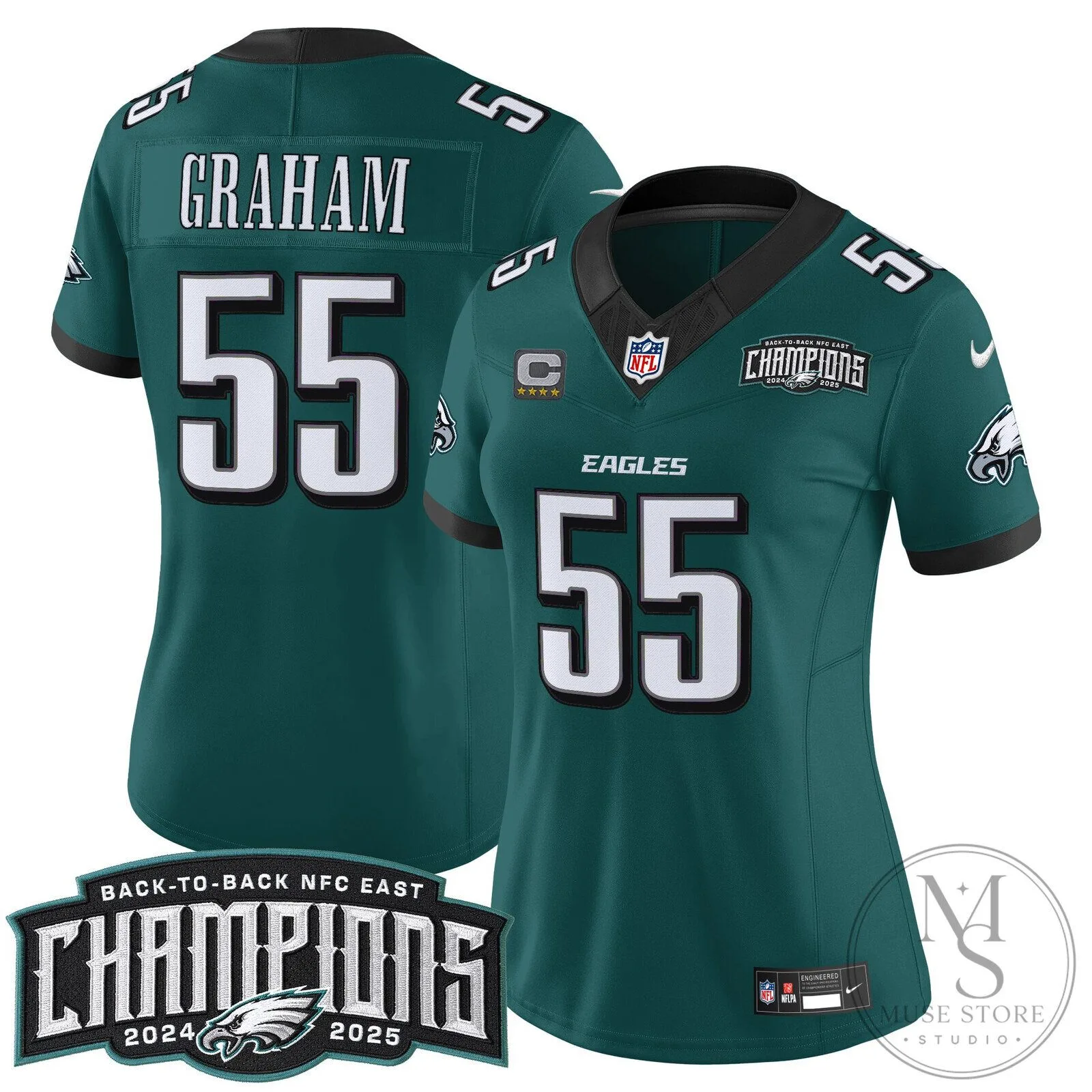 Philadelphia Eagles Back-to-Back NFC East Champions Saquon Barkley Football Jersey 91 Philadelphia Eagles Back-to-Back NFC East Champions Saquon Barkley Football Jersey
