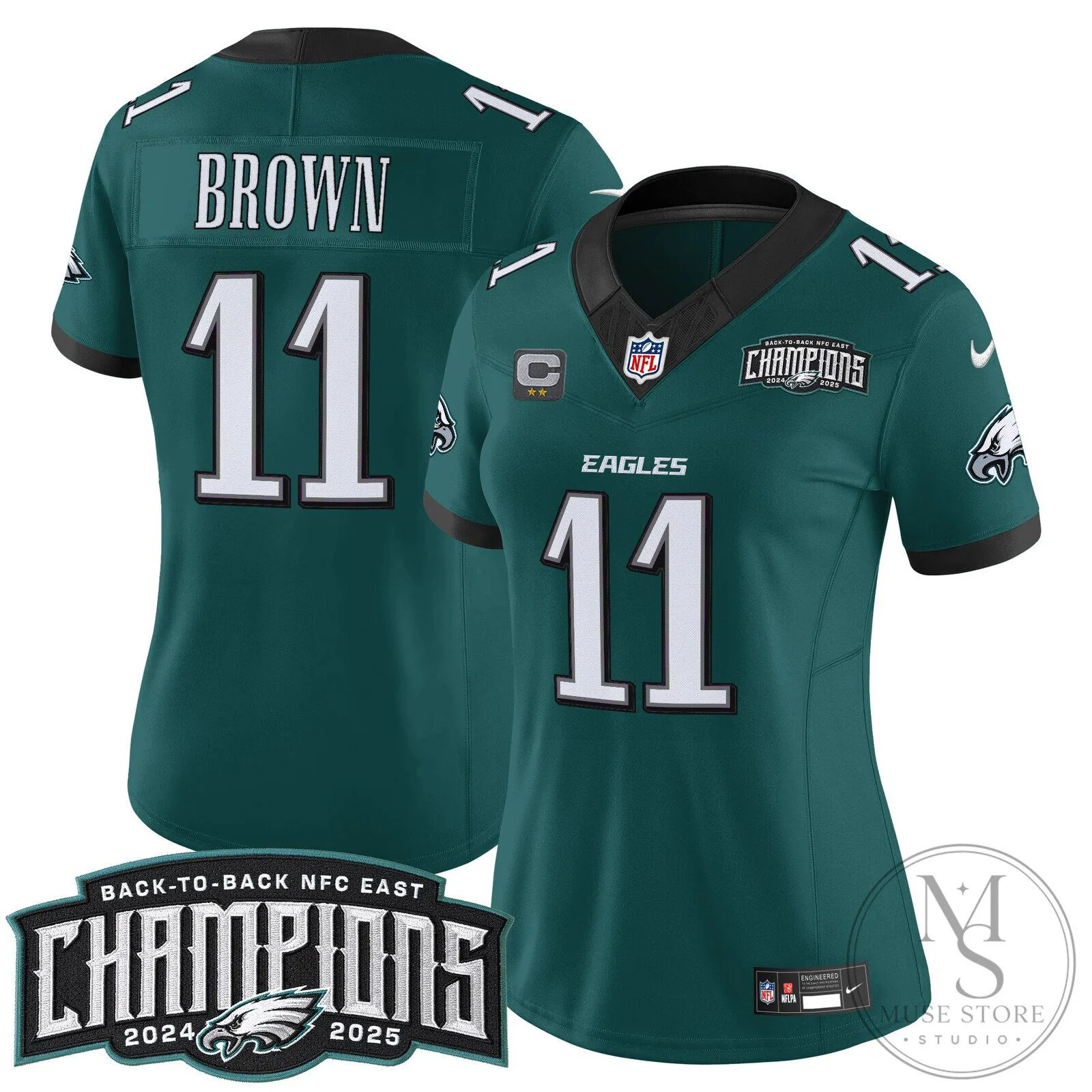 Philadelphia Eagles Back-to-Back NFC East Champions Saquon Barkley Football Jersey 93 Philadelphia Eagles Back-to-Back NFC East Champions Saquon Barkley Football Jersey