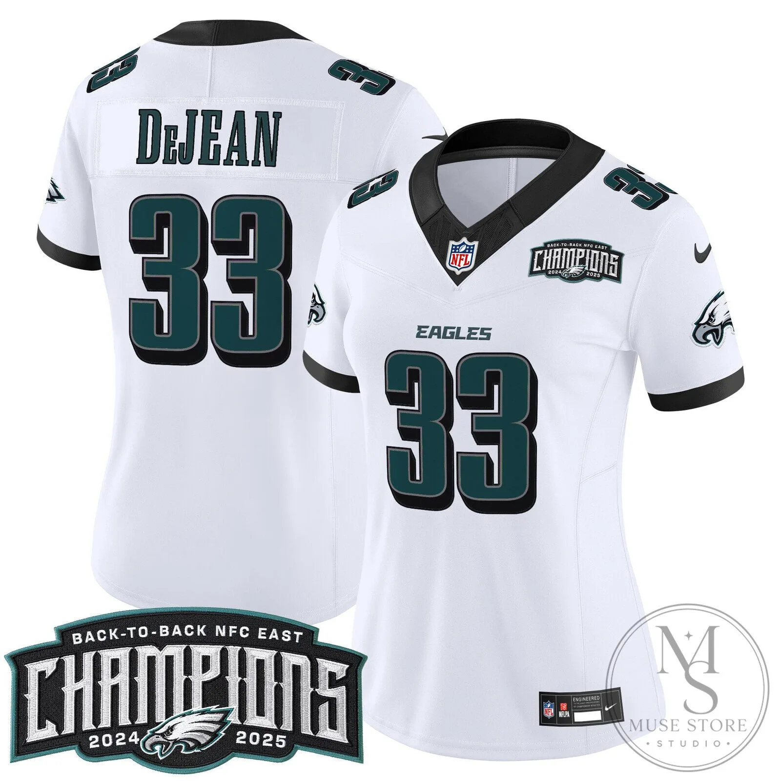 Philadelphia Eagles Back-to-Back NFC East Champions Saquon Barkley Football Jersey 95 Philadelphia Eagles Back-to-Back NFC East Champions Saquon Barkley Football Jersey