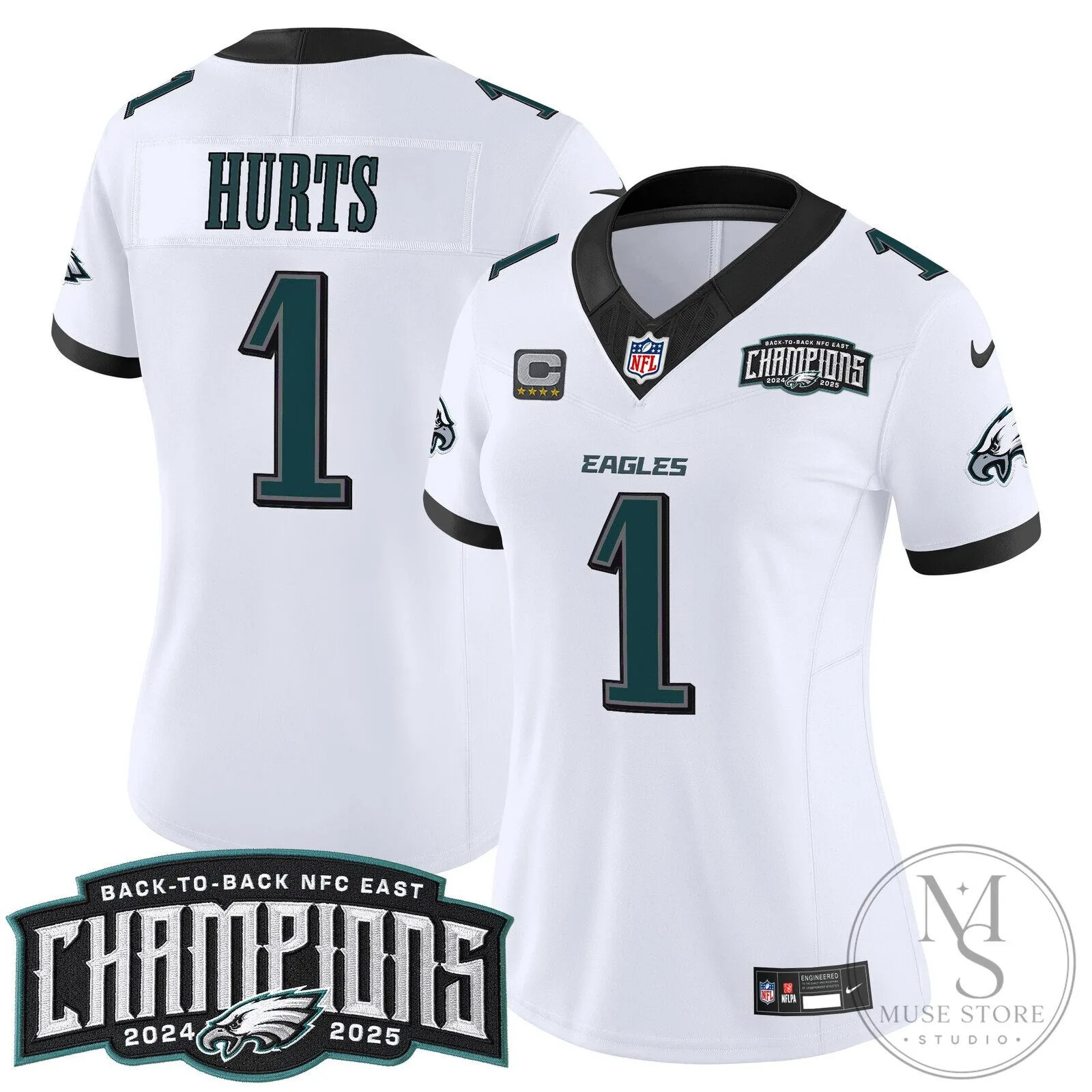 Philadelphia Eagles Back-to-Back NFC East Champions Saquon Barkley Football Jersey 97 Philadelphia Eagles Back-to-Back NFC East Champions Saquon Barkley Football Jersey