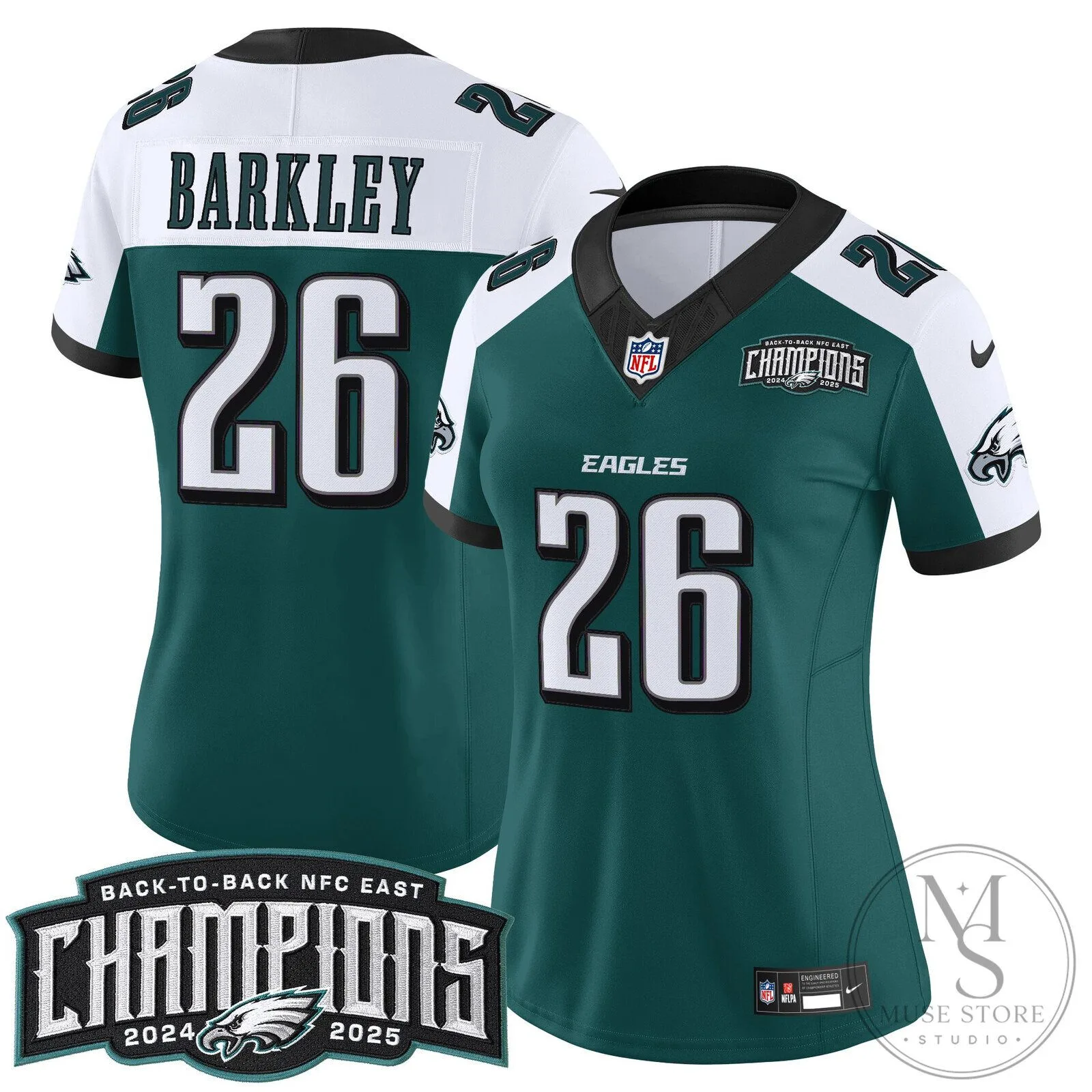 Philadelphia Eagles Back-to-Back NFC East Champions Saquon Barkley Football Jersey 104 Philadelphia Eagles Back-to-Back NFC East Champions Saquon Barkley Football Jersey