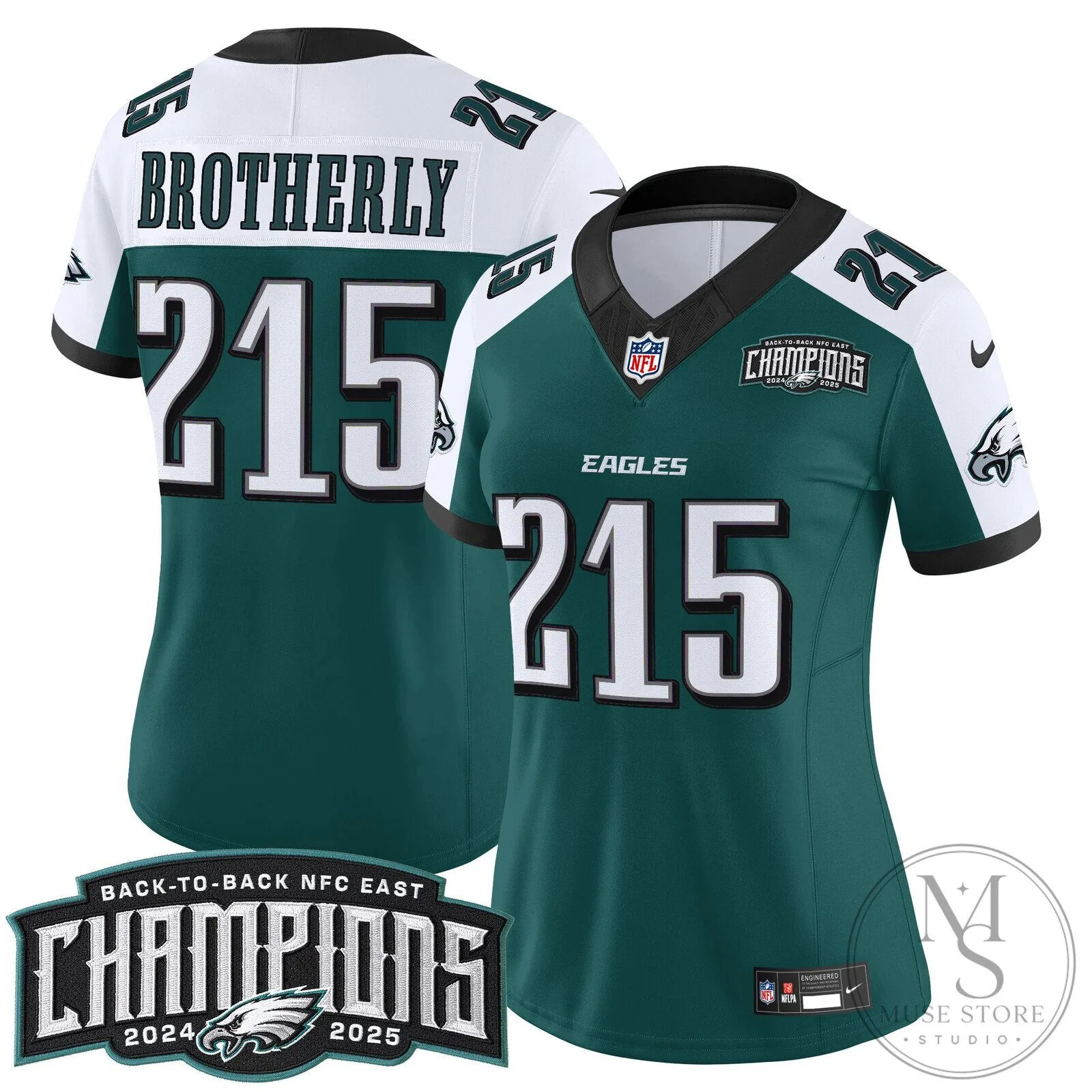 Philadelphia Eagles Back-to-Back NFC East Champions Saquon Barkley Football Jersey 106 Philadelphia Eagles Back-to-Back NFC East Champions Saquon Barkley Football Jersey