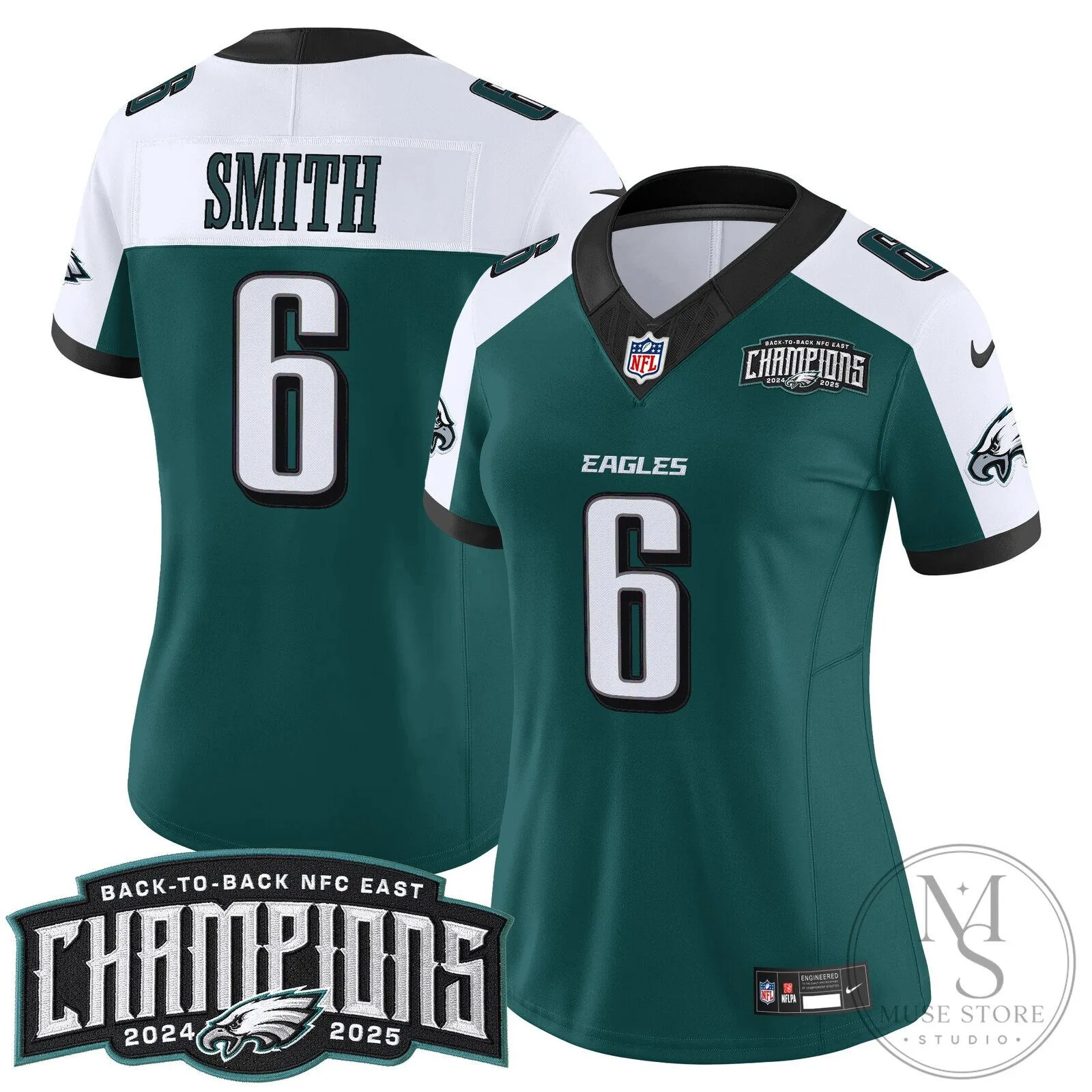 Philadelphia Eagles Back-to-Back NFC East Champions Saquon Barkley Football Jersey 109 Philadelphia Eagles Back-to-Back NFC East Champions Saquon Barkley Football Jersey
