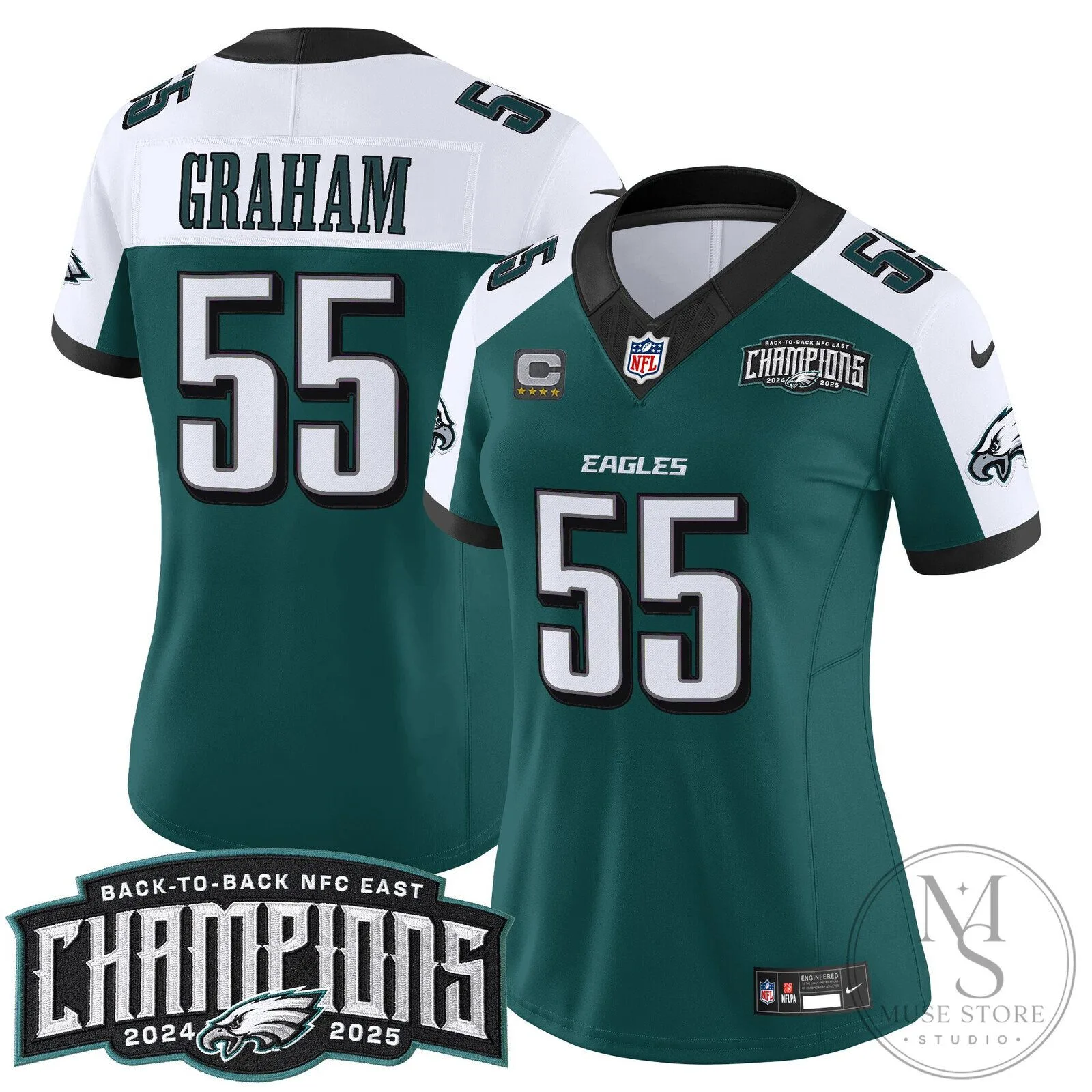 Philadelphia Eagles Back-to-Back NFC East Champions Saquon Barkley Football Jersey 111 Philadelphia Eagles Back-to-Back NFC East Champions Saquon Barkley Football Jersey