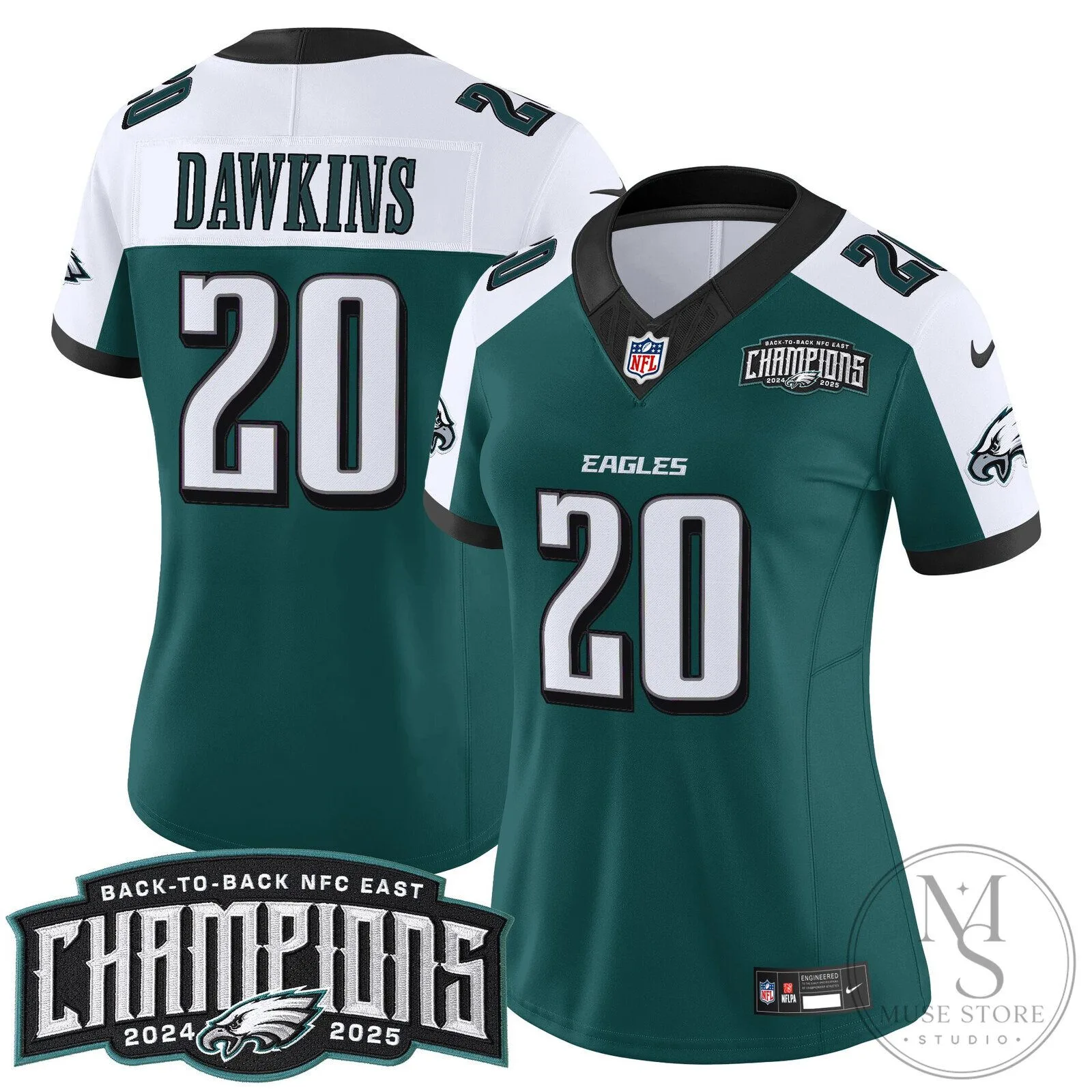 Philadelphia Eagles Back-to-Back NFC East Champions Saquon Barkley Football Jersey 112 Philadelphia Eagles Back-to-Back NFC East Champions Saquon Barkley Football Jersey
