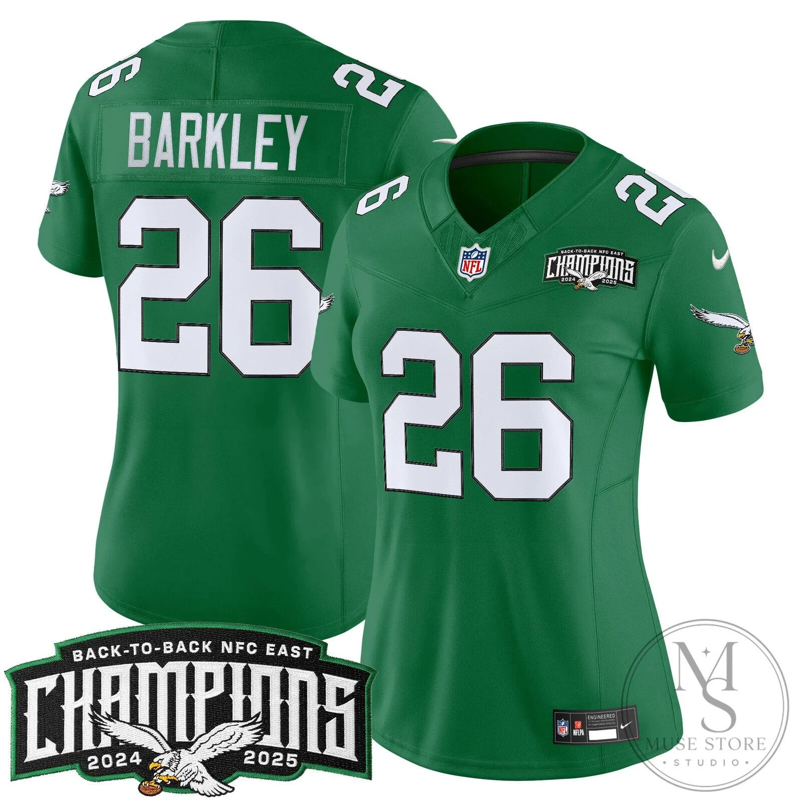 Philadelphia Eagles Back-to-Back NFC East Champions Saquon Barkley Football Jersey 114 Philadelphia Eagles Back-to-Back NFC East Champions Saquon Barkley Football Jersey