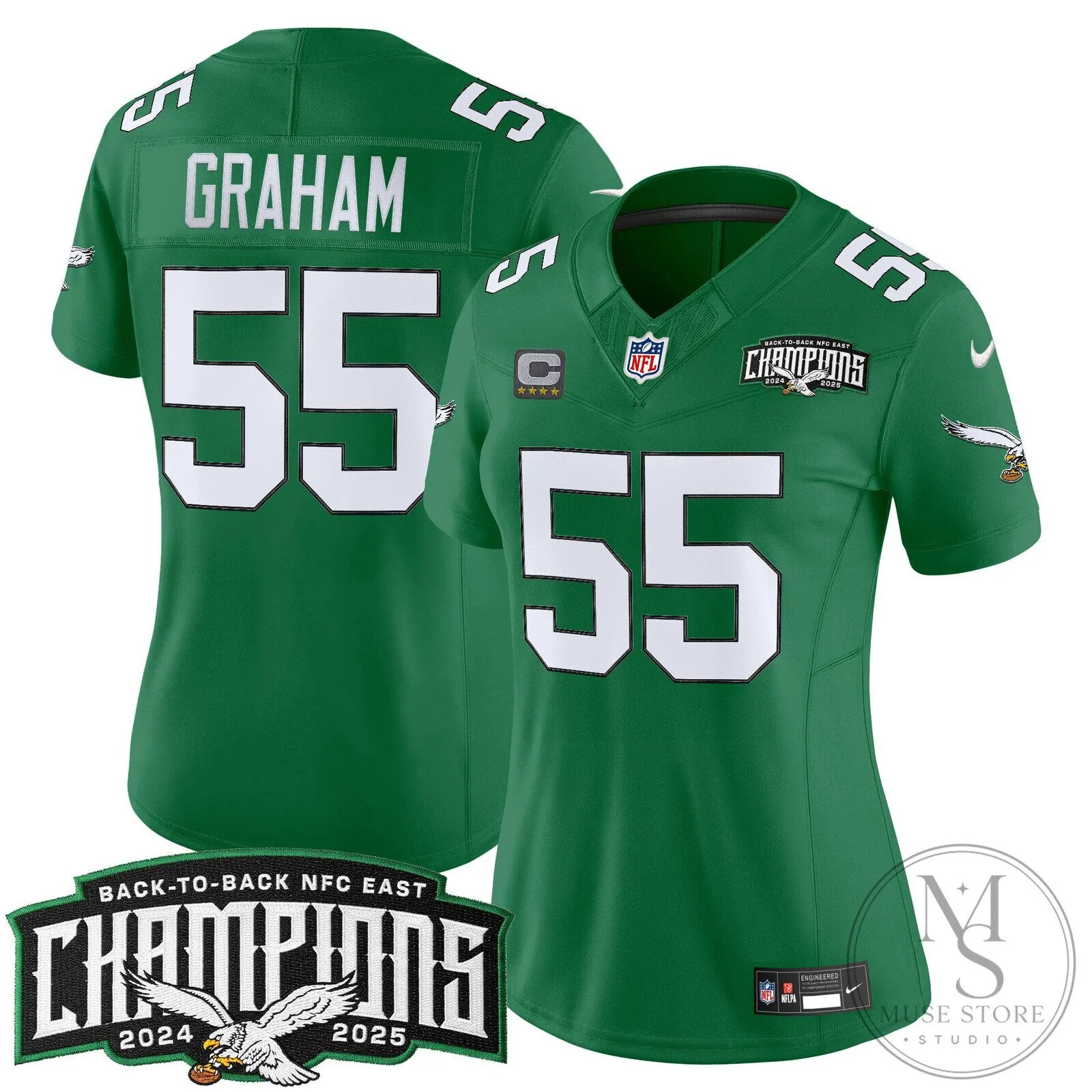 Philadelphia Eagles Back-to-Back NFC East Champions Saquon Barkley Football Jersey 121 Philadelphia Eagles Back-to-Back NFC East Champions Saquon Barkley Football Jersey