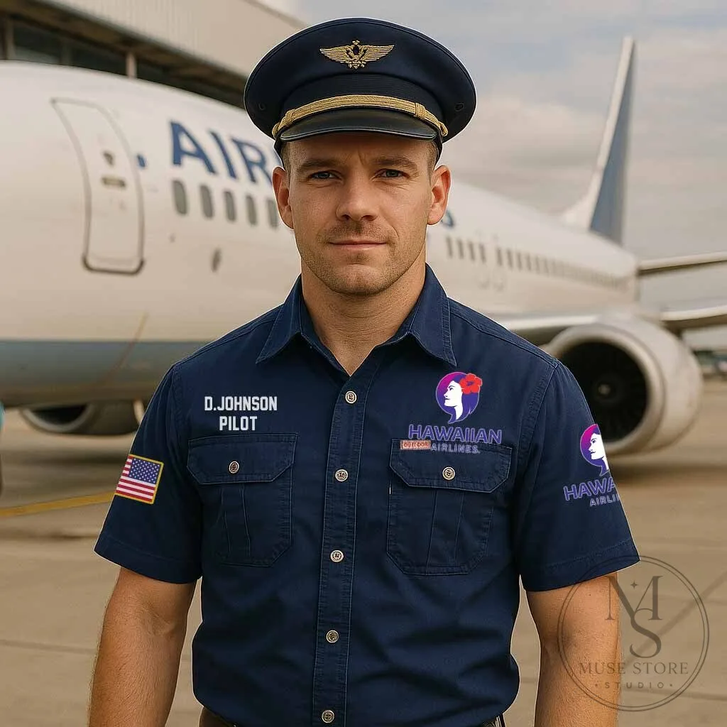 Hawaiian Airlines Pilot Uniform Short Sleeve Button Down Cargo Shirt 7 Hawaiian Airlines Pilot Uniform Short Sleeve Button Down Cargo Shirt