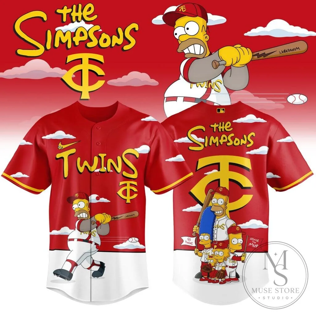 Minnesota Twins The Simpsons Homer Simpson Baseball Jersey