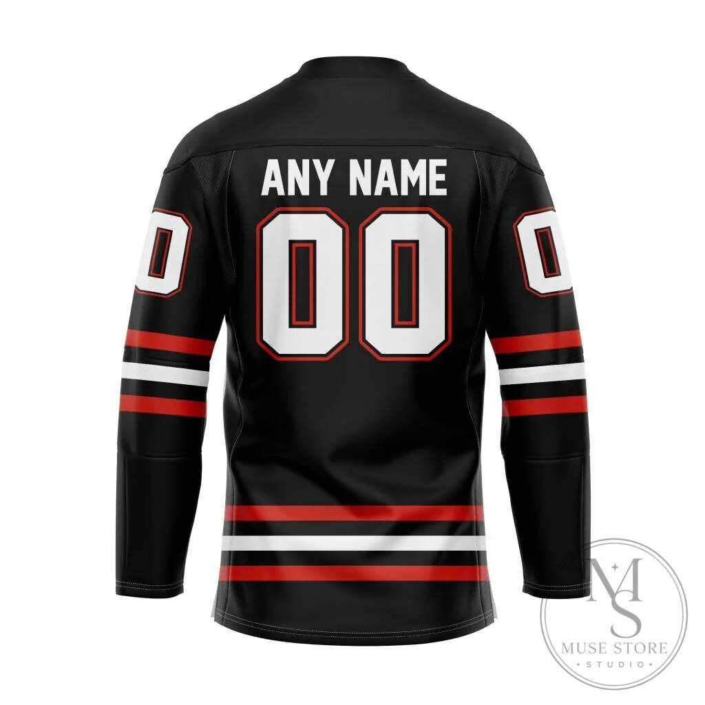 Northeastern Huskies Personalized Black Lace Hockey Jersey 7 Northeastern Huskies Personalized Black Lace Hockey Jersey