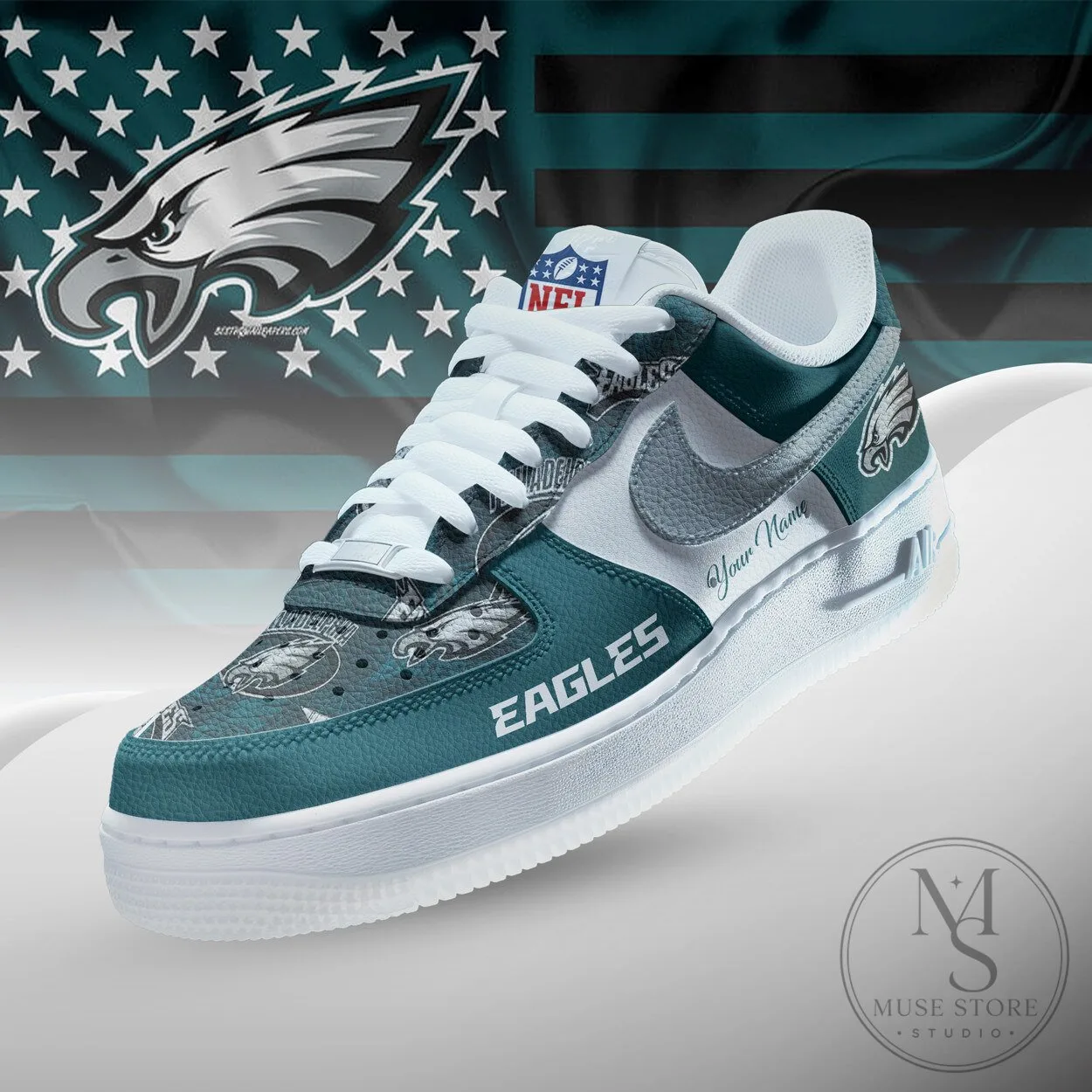 Philadelphia Eagles NFL Personalized Team Icon Athletic Shoes 5 Philadelphia Eagles NFL Personalized Team Icon Athletic Shoes