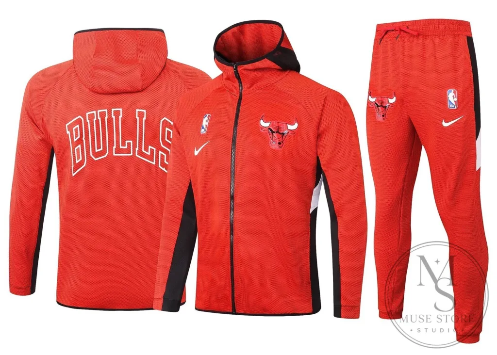 Chicago Bulls National Basketball Association Red Therma Flex Training Hoodie Chicago Bulls National Basketball Association Red Therma Flex Training Hoodie