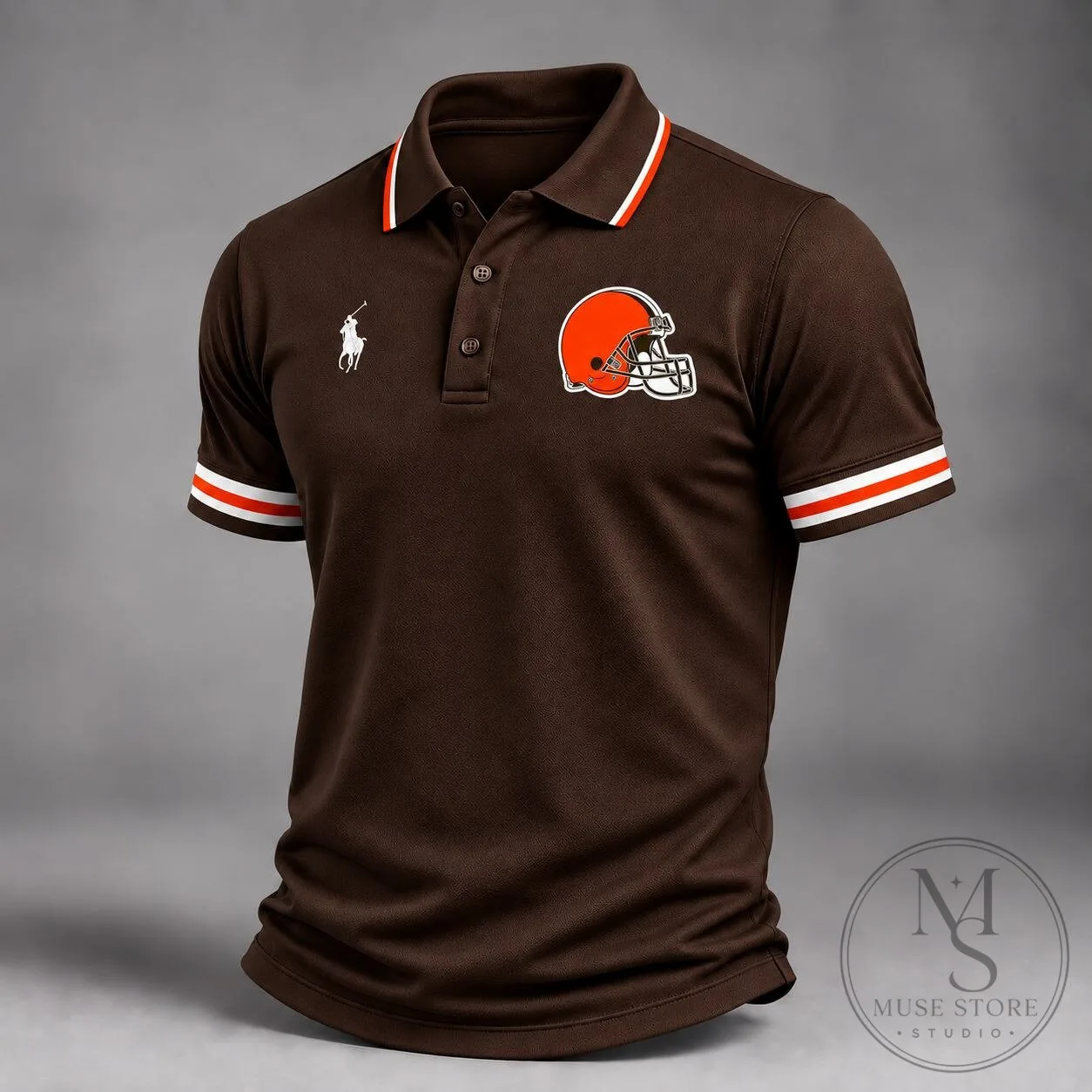 Cleveland Browns National Football League Team Logo Polo Shirt 8 Cleveland Browns National Football League Team Logo Polo Shirt