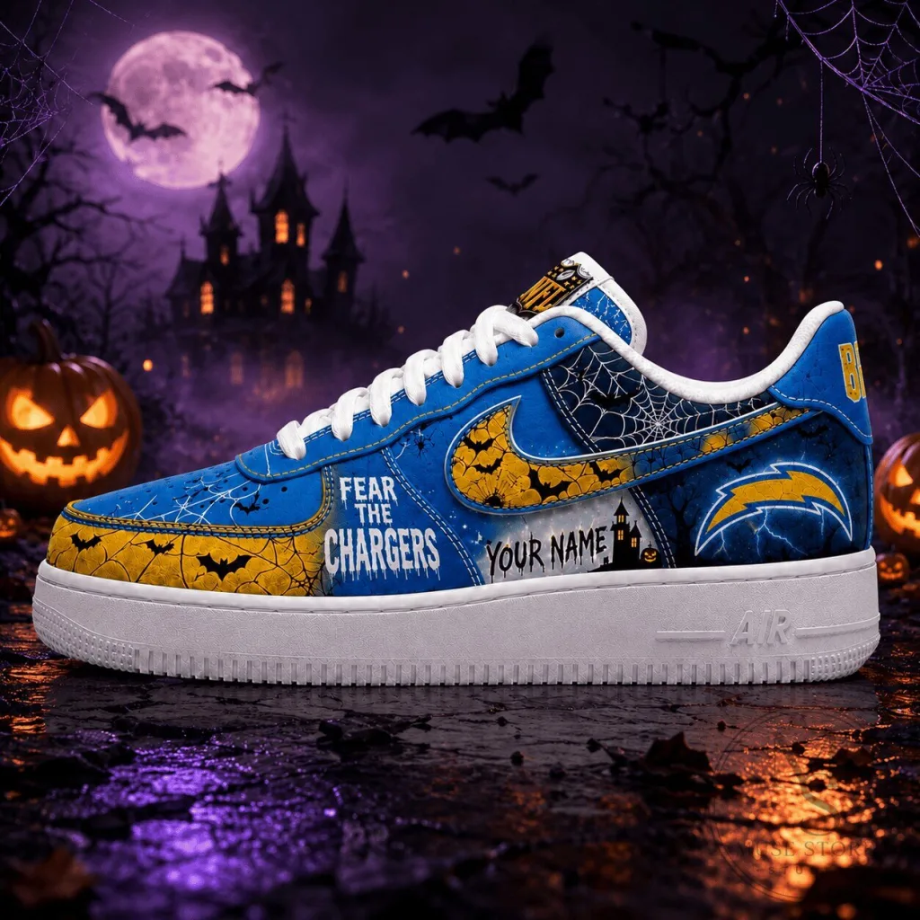 Los Angeles Chargers Fear The Chargers Halloween Custom Name Sneakers