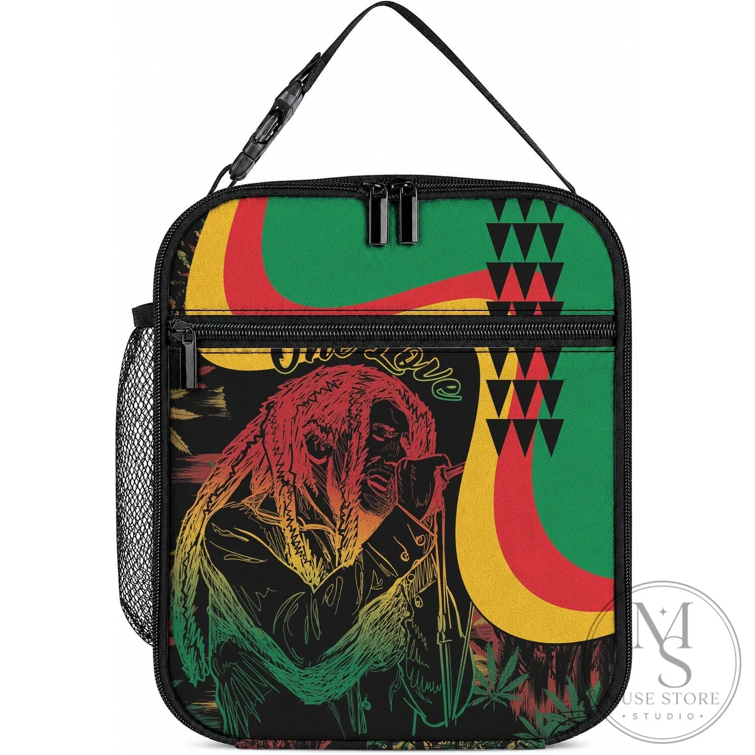 Bob Marley Reggae Music Legend Insulated Lunch Bag with Shoulder Strap