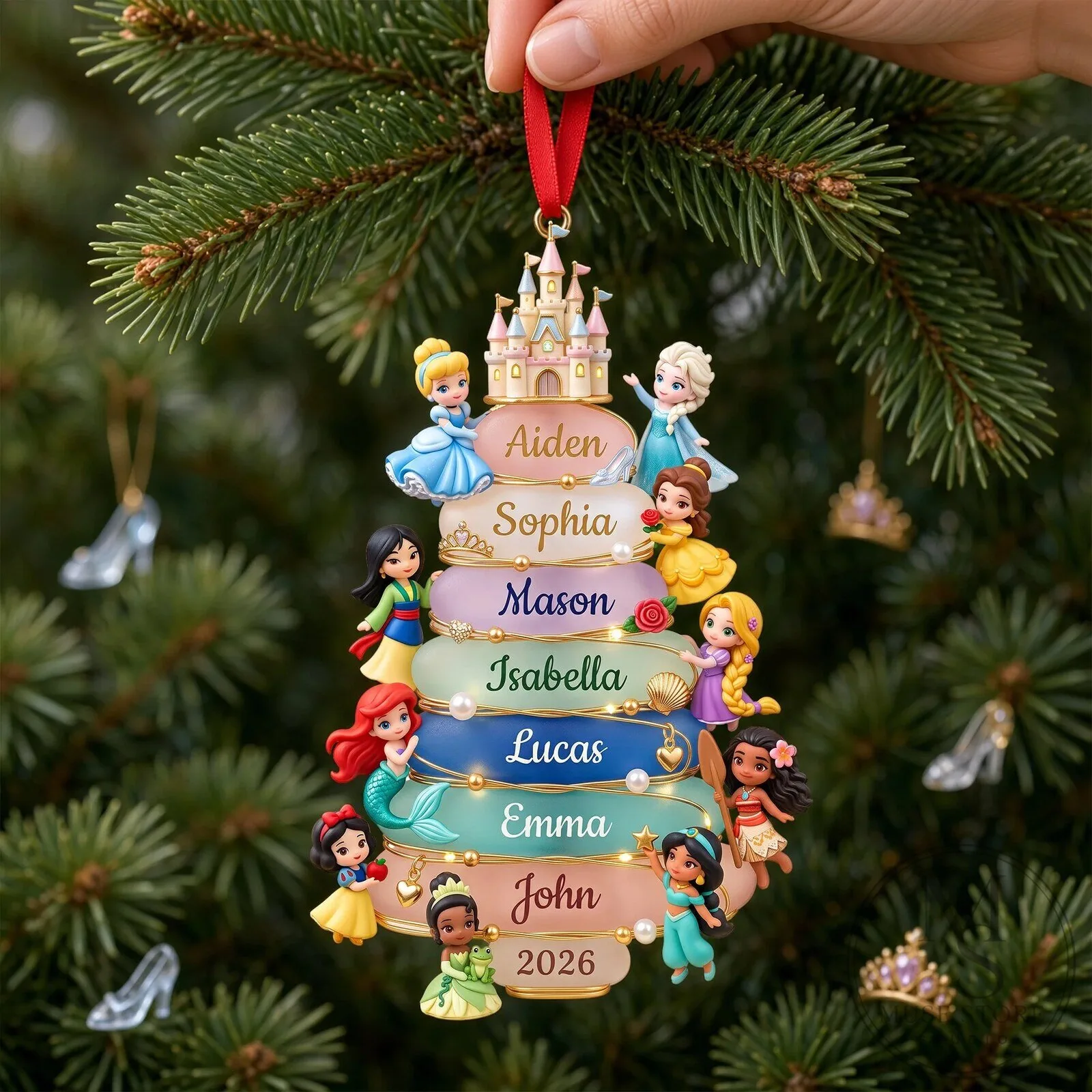 Disney Princess Castle Family Christmas Tree Ornament 1 Disney Princess Castle Family Christmas Tree Ornament