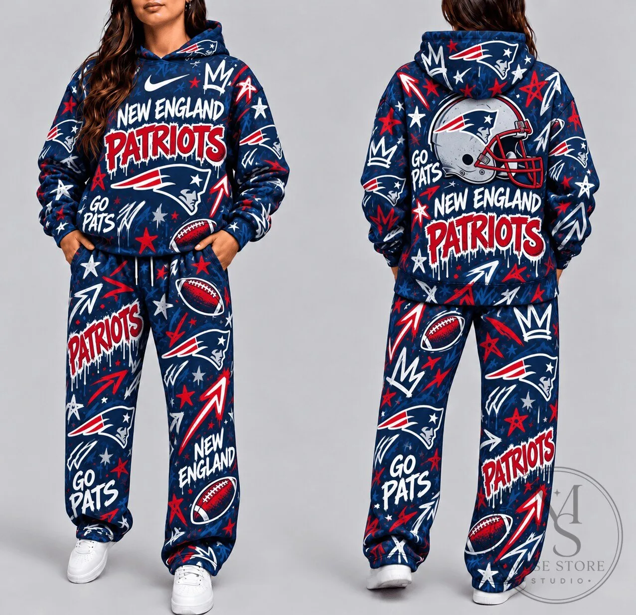 New England Patriots Graffiti Art All-Over Print Hoodie 1 New England Patriots Graffiti Art All-Over Print Hoodie