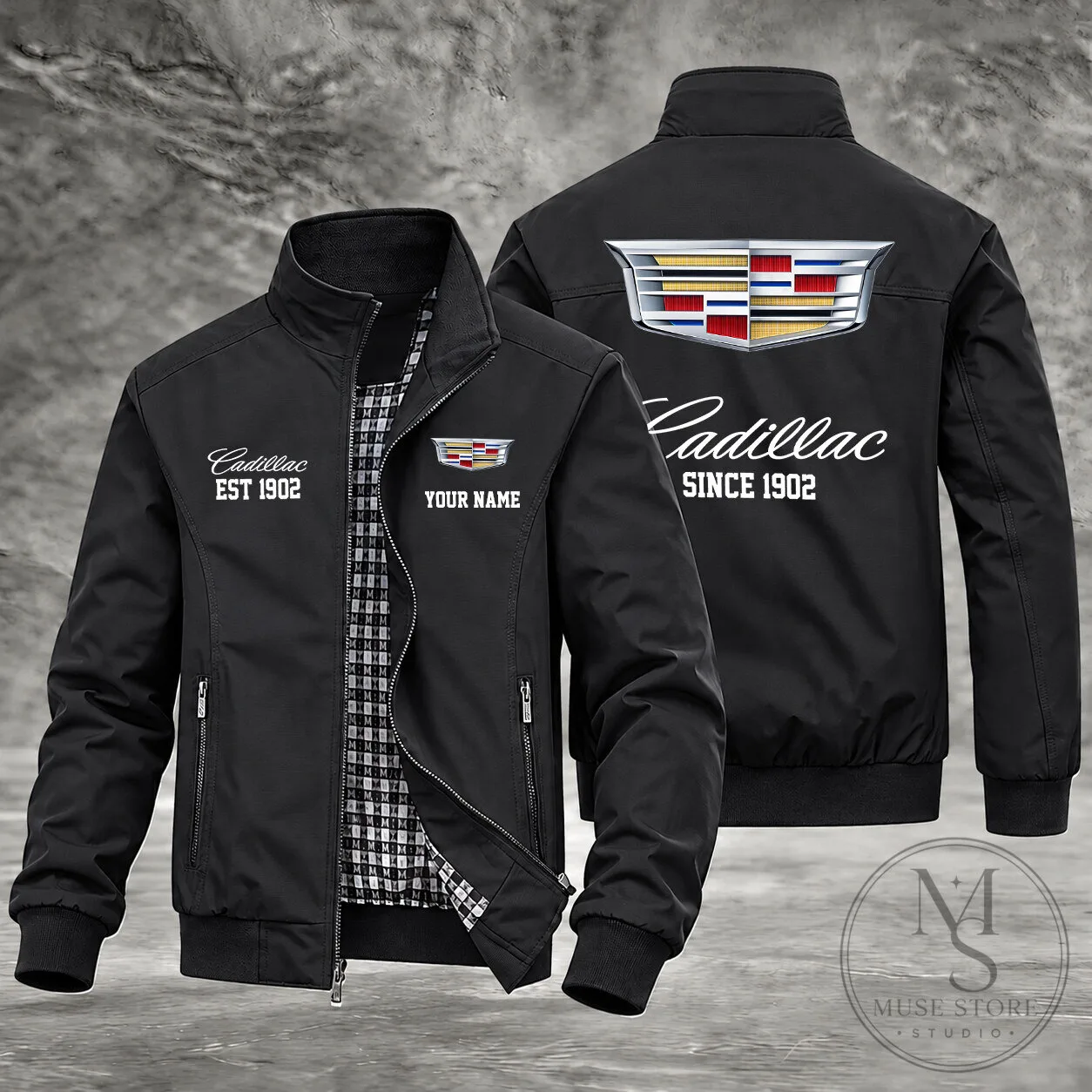 Cadillac Est 1902 Custom Name Bomber Jacket for Men and Women 15 Cadillac Est 1902 Custom Name Bomber Jacket for Men and Women