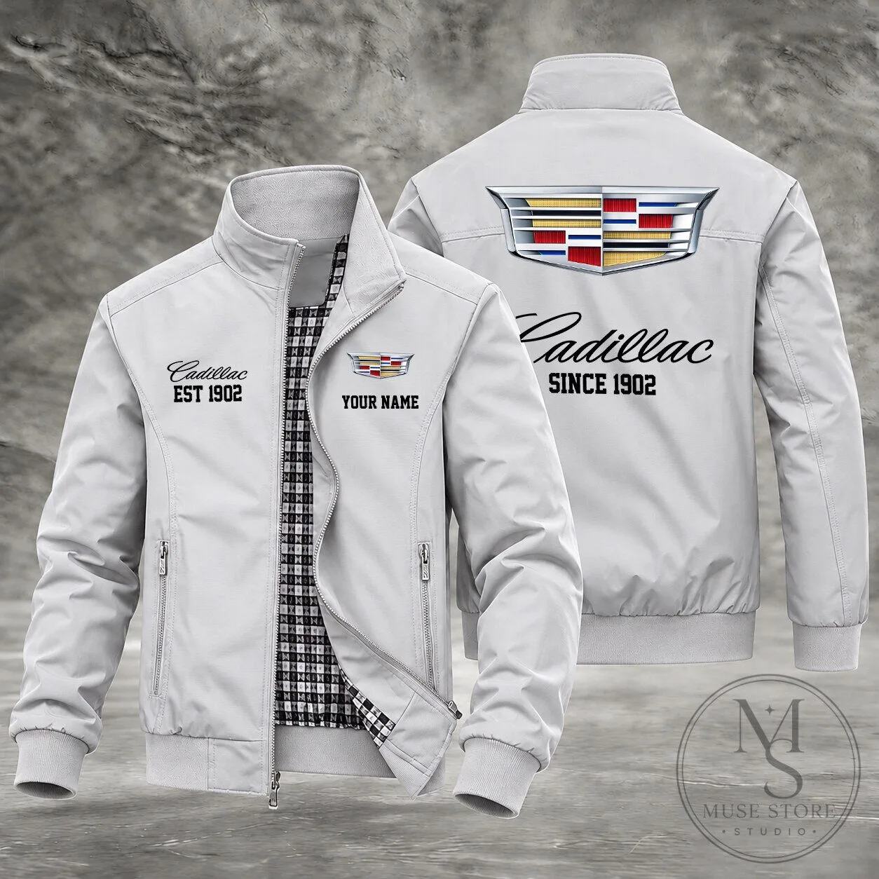 Cadillac Est 1902 Custom Name Bomber Jacket for Men and Women 16 Cadillac Est 1902 Custom Name Bomber Jacket for Men and Women