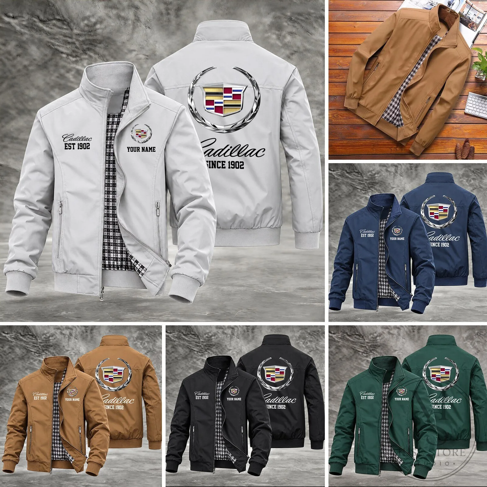 Cadillac Est 1902 Custom Name Bomber Jacket for Men and Women 22 Cadillac Est 1902 Custom Name Bomber Jacket for Men and Women