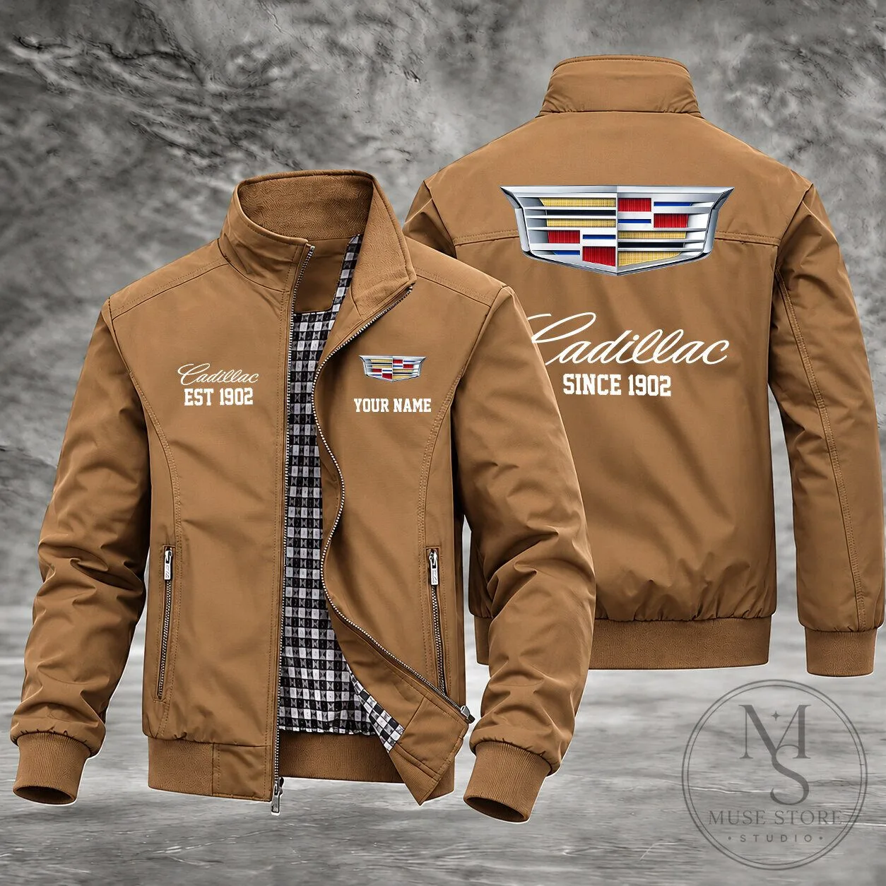 Cadillac Est 1902 Custom Name Bomber Jacket for Men and Women 23 Cadillac Est 1902 Custom Name Bomber Jacket for Men and Women