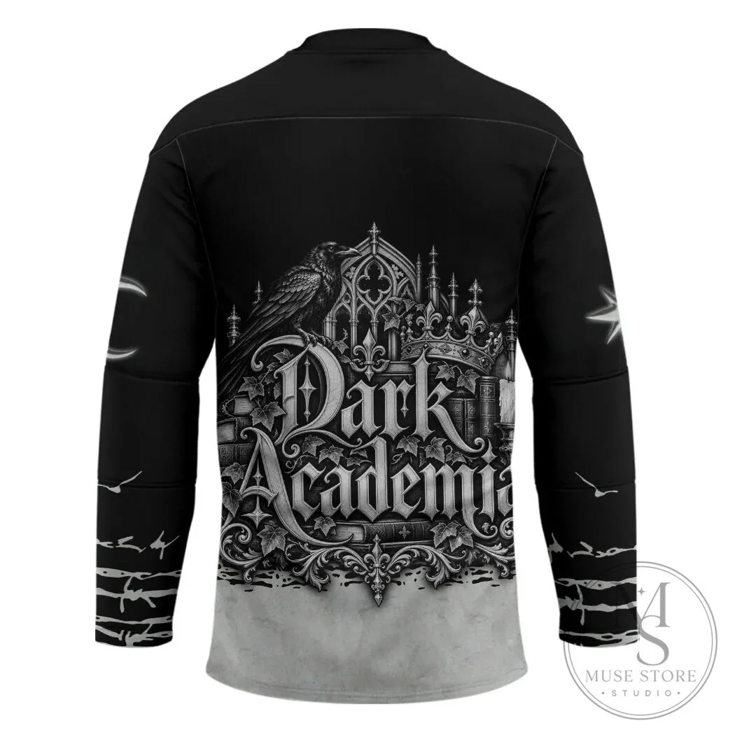 Dark Academia Raven Gothic Literature Vintage Bookish Aesthetic Hockey Jersey 6 Dark Academia Raven Gothic Literature Vintage Bookish Aesthetic Hockey Jersey