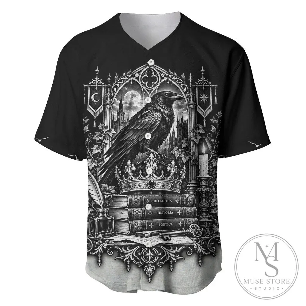 Dark Academia Raven Gothic Literature Vintage Bookish Baseball Jersey 7 Dark Academia Raven Gothic Literature Vintage Bookish Baseball Jersey