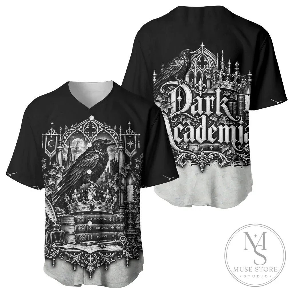 Dark Academia Raven Gothic Literature Vintage Bookish Baseball Jersey 9 Dark Academia Raven Gothic Literature Vintage Bookish Baseball Jersey