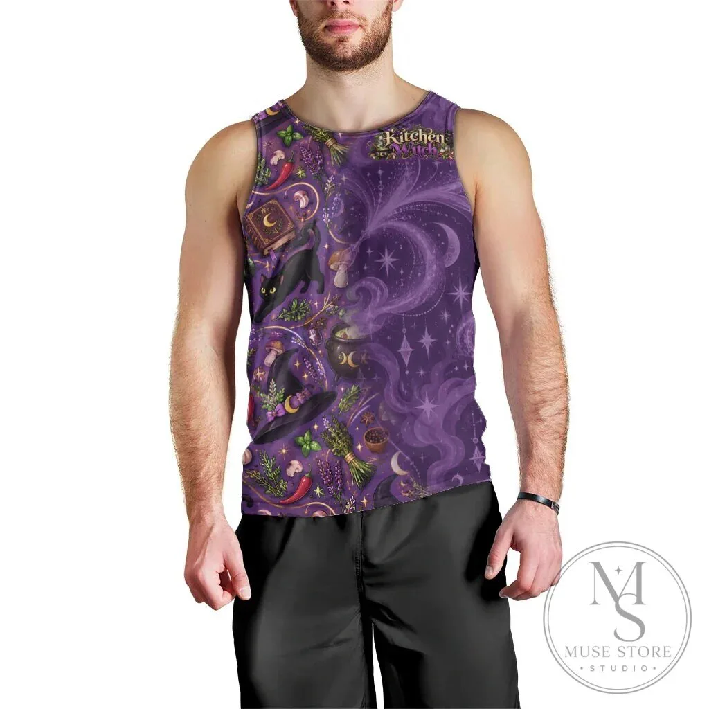 Kitchen Witch Mystical Magic Herb Cauldron Black Cat All Over Print Tank Top 11 Kitchen Witch Mystical Magic Herb Cauldron Black Cat All Over Print Tank Top