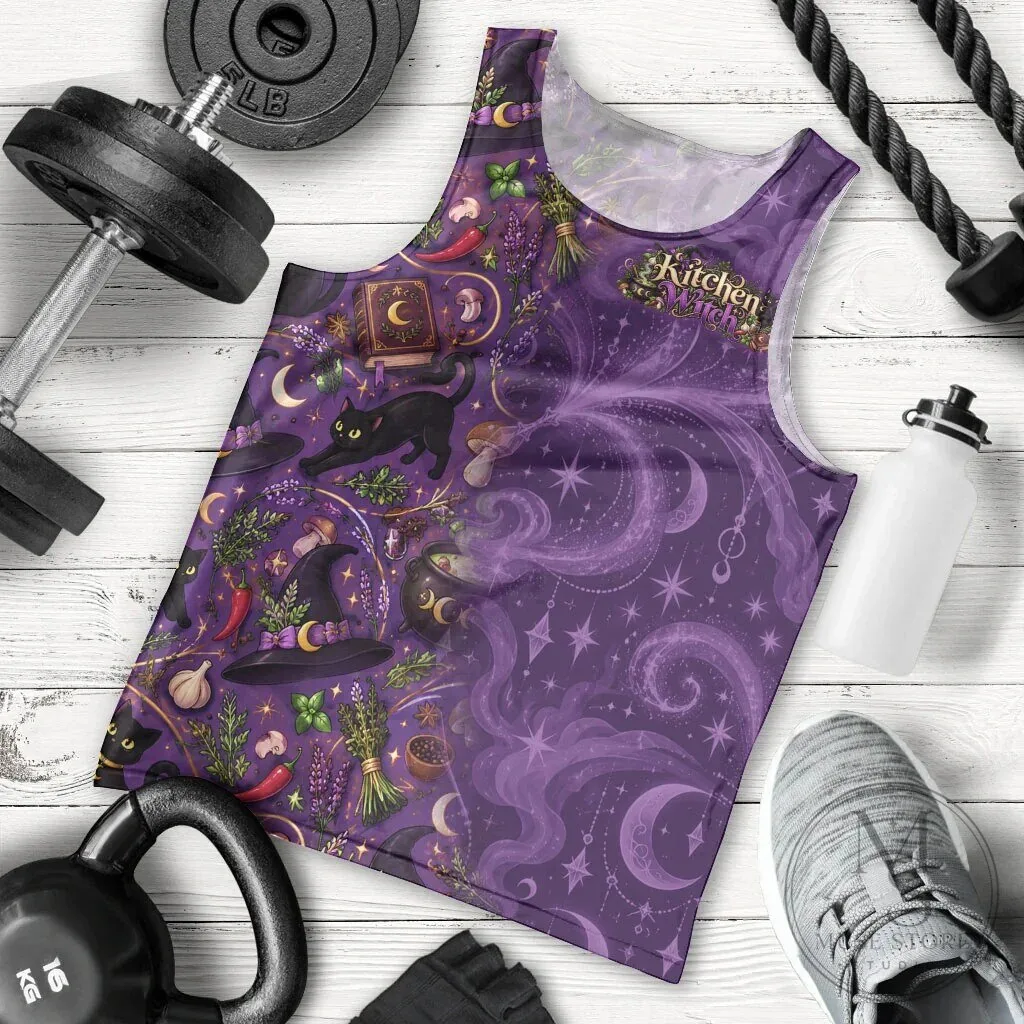 Kitchen Witch Mystical Magic Herb Cauldron Black Cat All Over Print Tank Top 12 Kitchen Witch Mystical Magic Herb Cauldron Black Cat All Over Print Tank Top