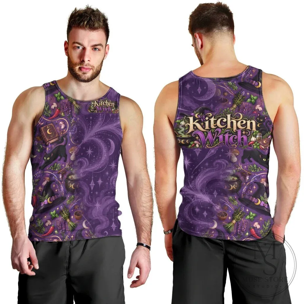 Kitchen Witch Mystical Magic Herb Cauldron Black Cat All Over Print Tank Top 13 Kitchen Witch Mystical Magic Herb Cauldron Black Cat All Over Print Tank Top