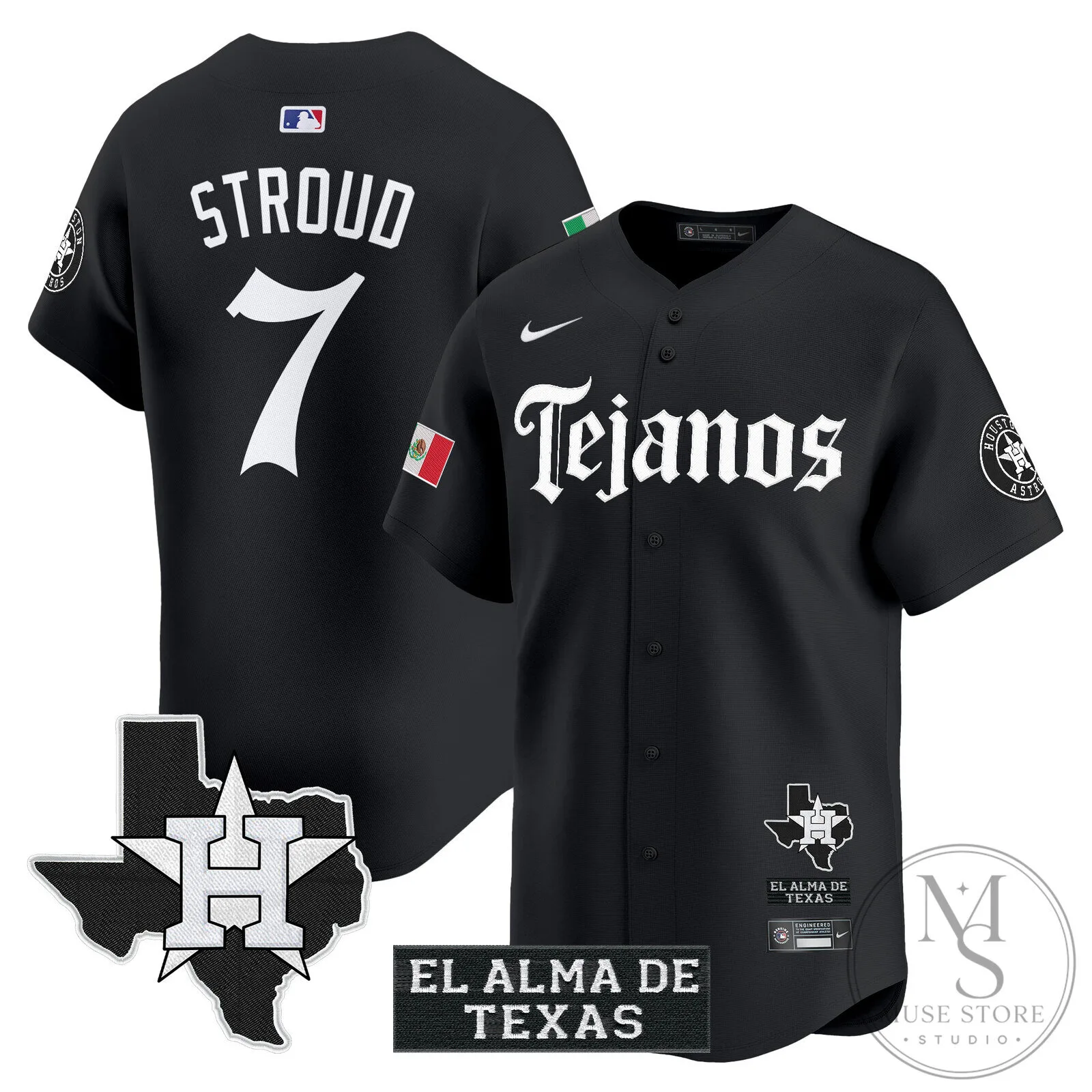 Houston Astros Jose Altuve Tejanos Black Baseball Jersey 25 Houston Astros Jose Altuve Tejanos Black Baseball Jersey
