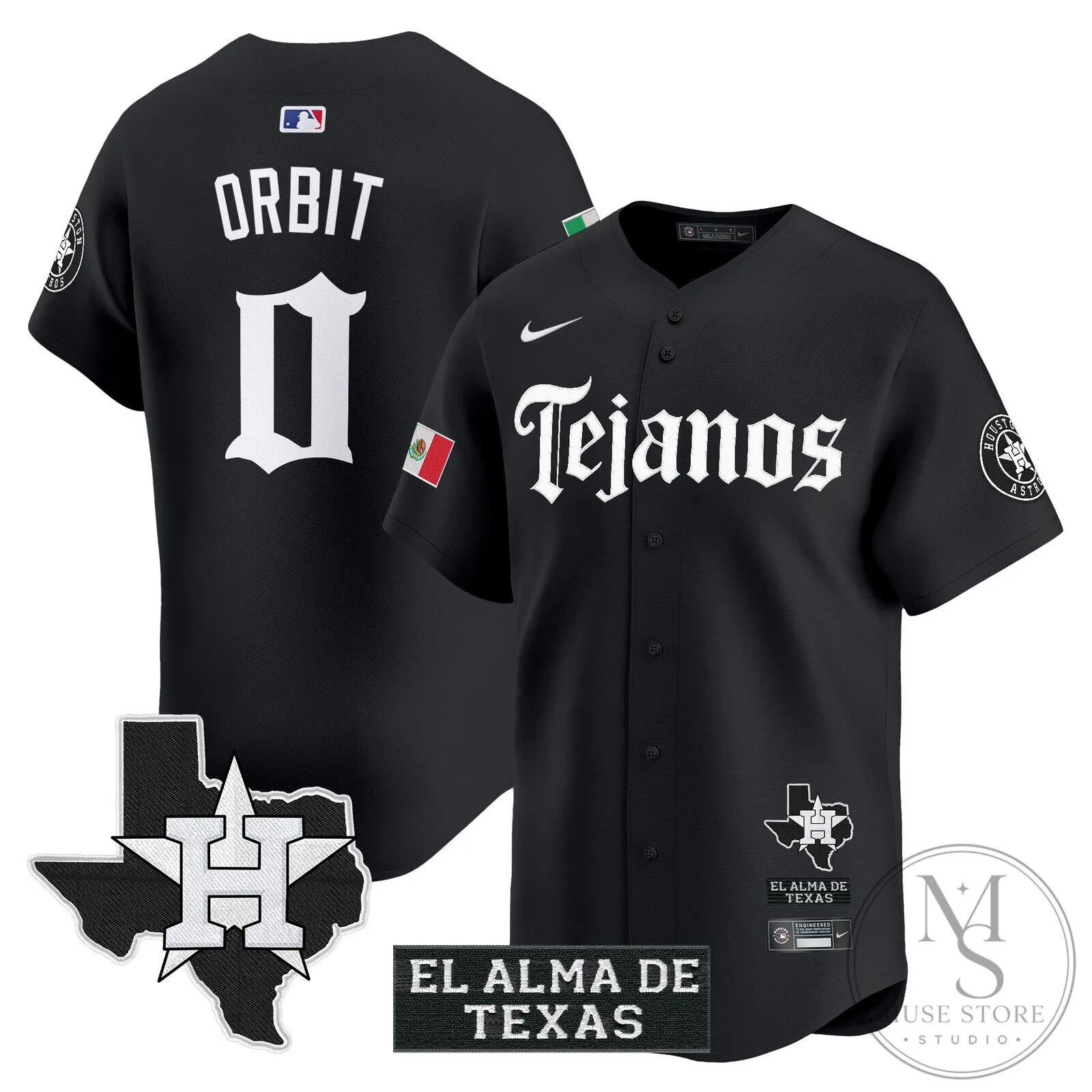 Houston Astros Jose Altuve Tejanos Black Baseball Jersey 26 Houston Astros Jose Altuve Tejanos Black Baseball Jersey