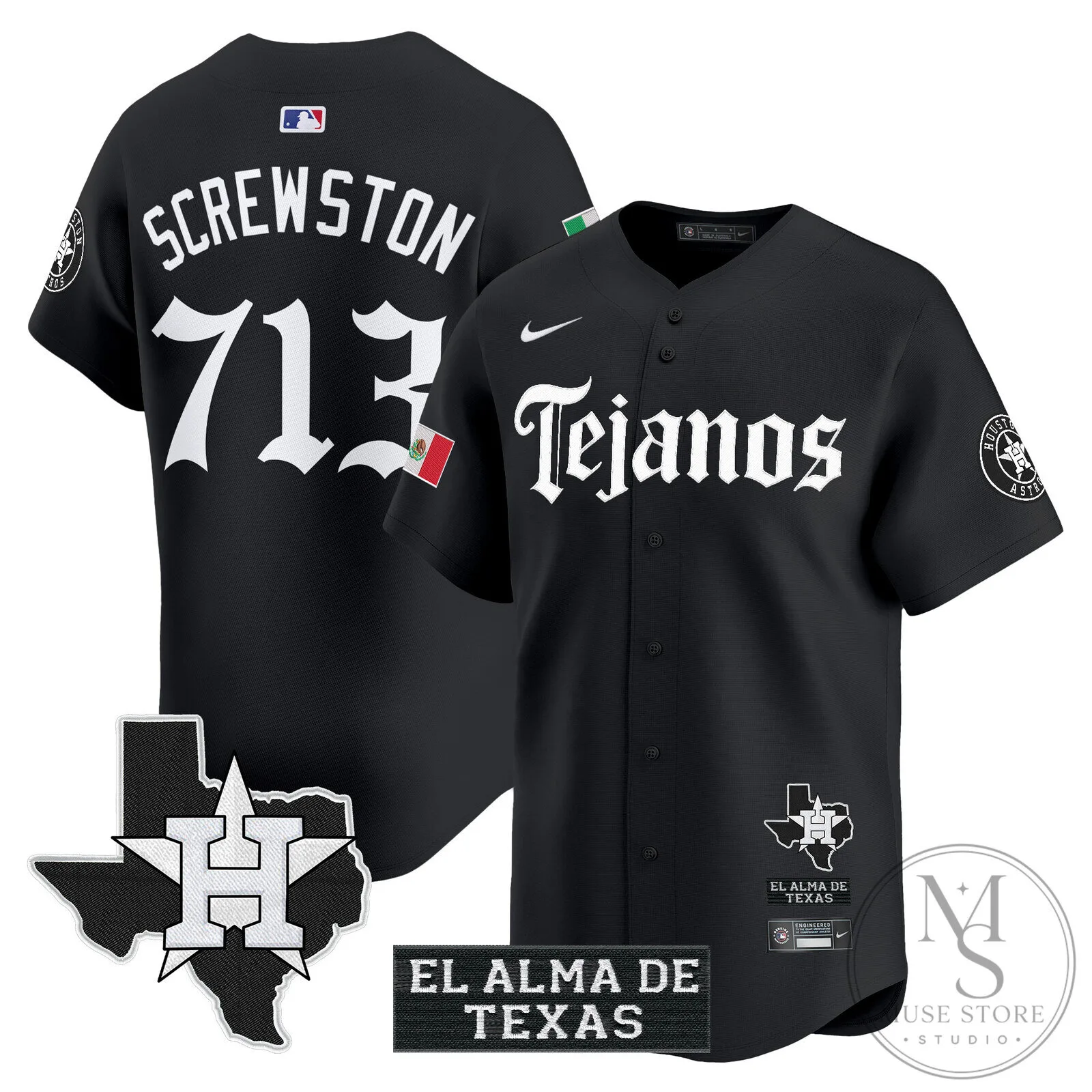 Houston Astros Jose Altuve Tejanos Black Baseball Jersey 27 Houston Astros Jose Altuve Tejanos Black Baseball Jersey