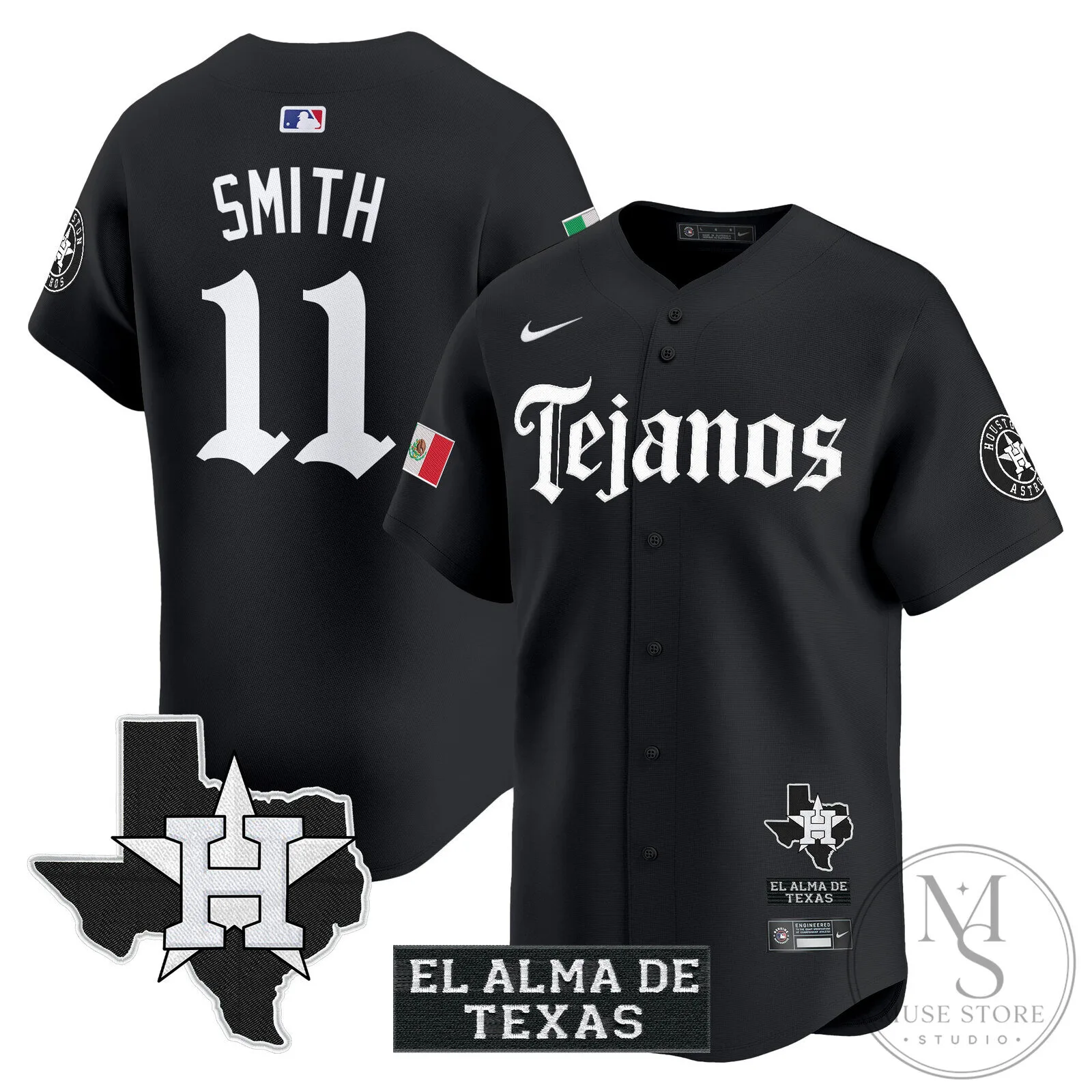 Houston Astros Jose Altuve Tejanos Black Baseball Jersey 29 Houston Astros Jose Altuve Tejanos Black Baseball Jersey