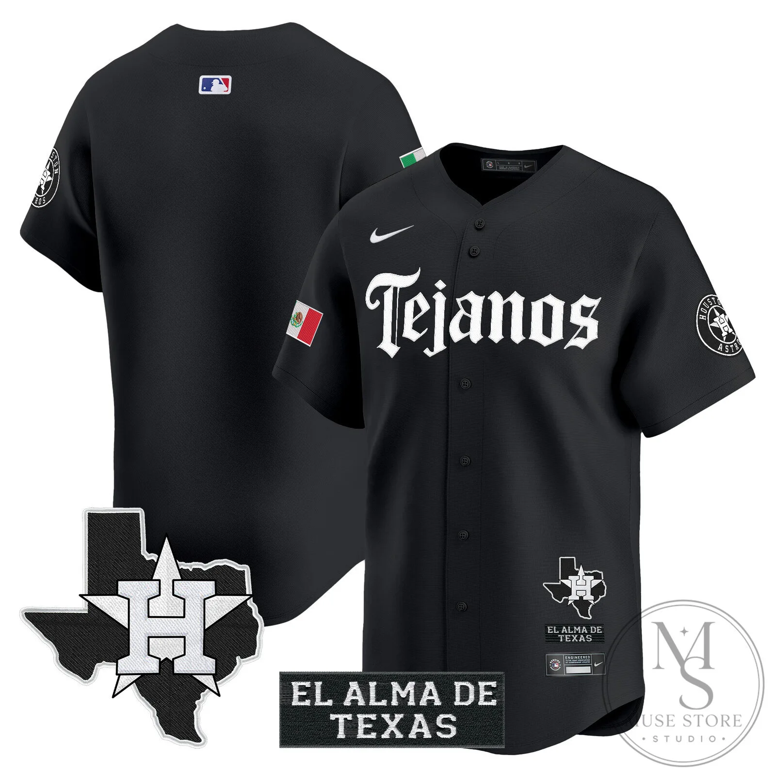 Houston Astros Jose Altuve Tejanos Black Baseball Jersey 30 Houston Astros Jose Altuve Tejanos Black Baseball Jersey