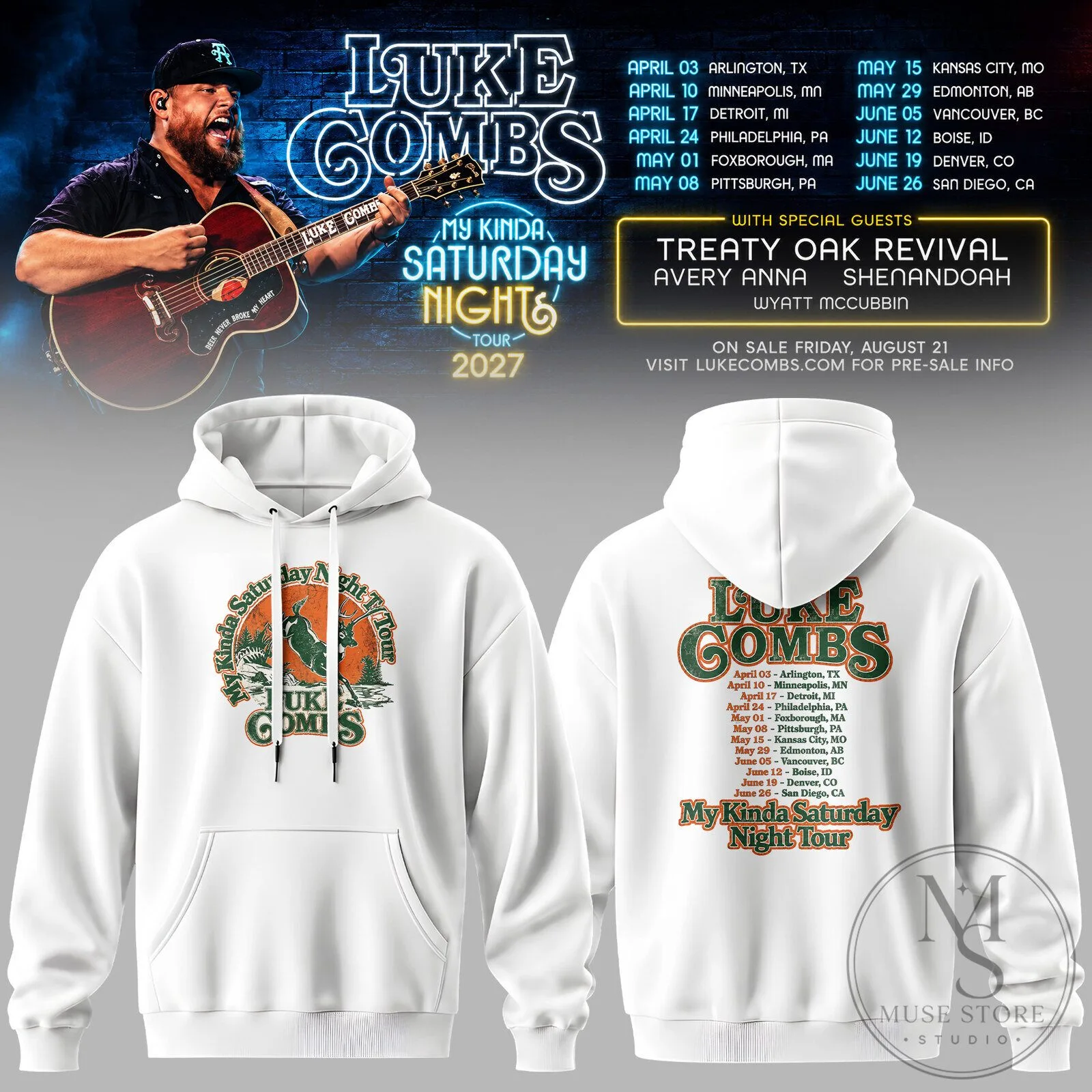 Luke Combs My Kinda Saturday Night Tour 2027 Concert Hoodie 2 Luke Combs My Kinda Saturday Night Tour 2027 Concert Hoodie