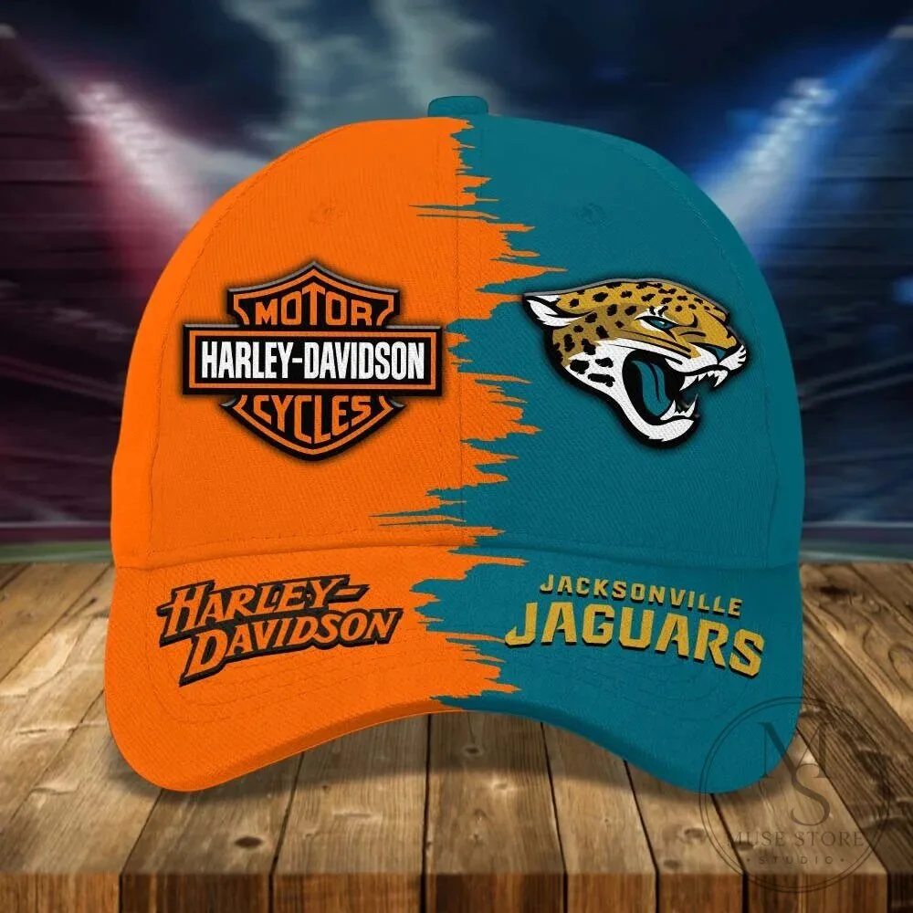 Jacksonville Jaguars Harley-Davidson Motorcycle Logo Split Design Cap Hat 6 Jacksonville Jaguars Harley-Davidson Motorcycle Logo Split Design Cap Hat