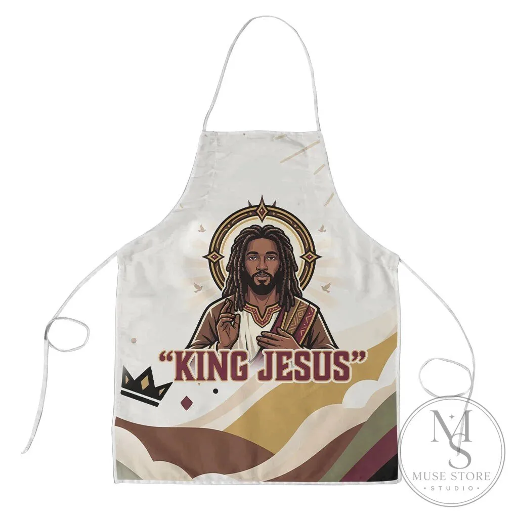 King Jesus African American Christ Religious Faith Holy Cross Dove Apron 5 King Jesus African American Christ Religious Faith Holy Cross Dove Apron