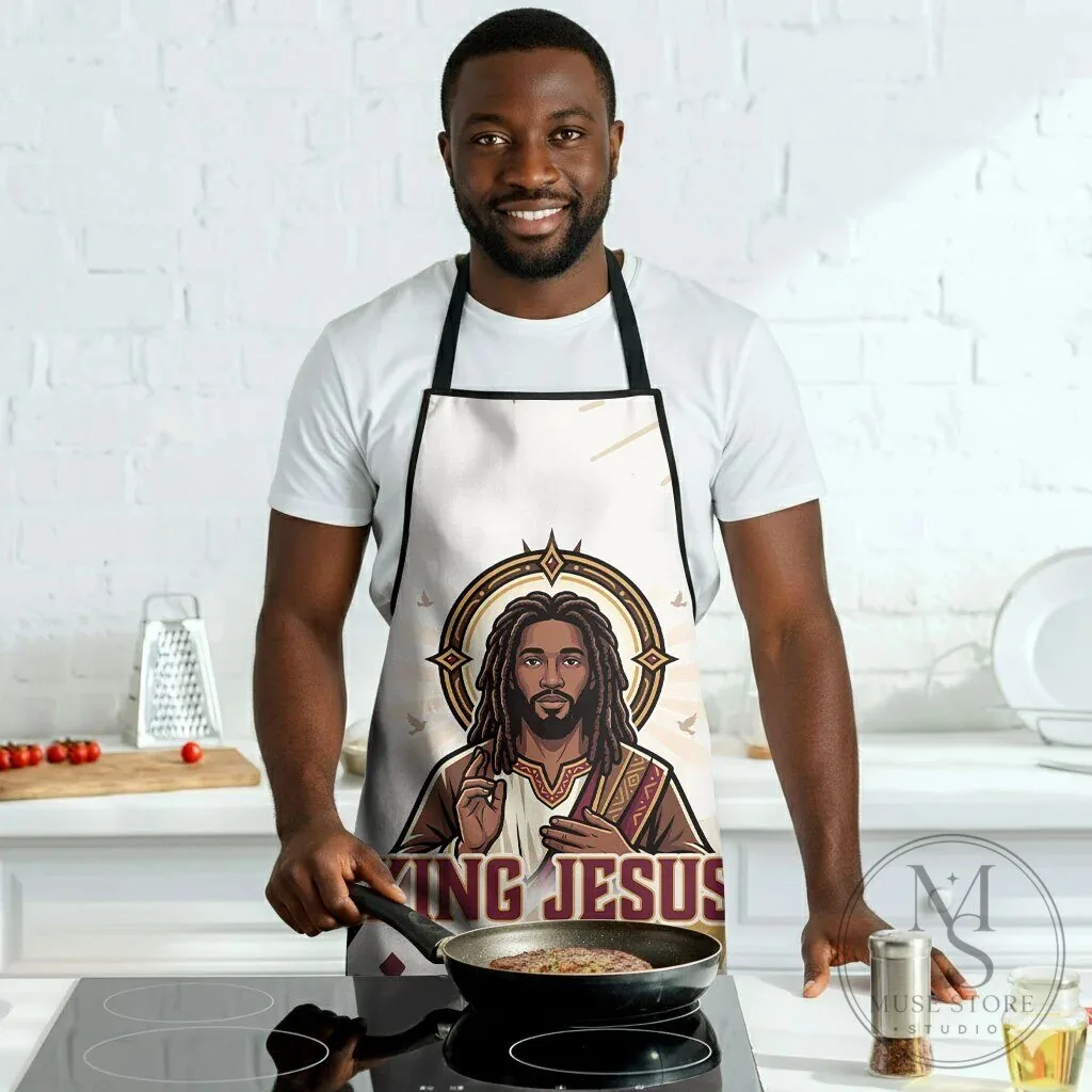 King Jesus African American Christ Religious Faith Holy Cross Dove Apron 8 King Jesus African American Christ Religious Faith Holy Cross Dove Apron