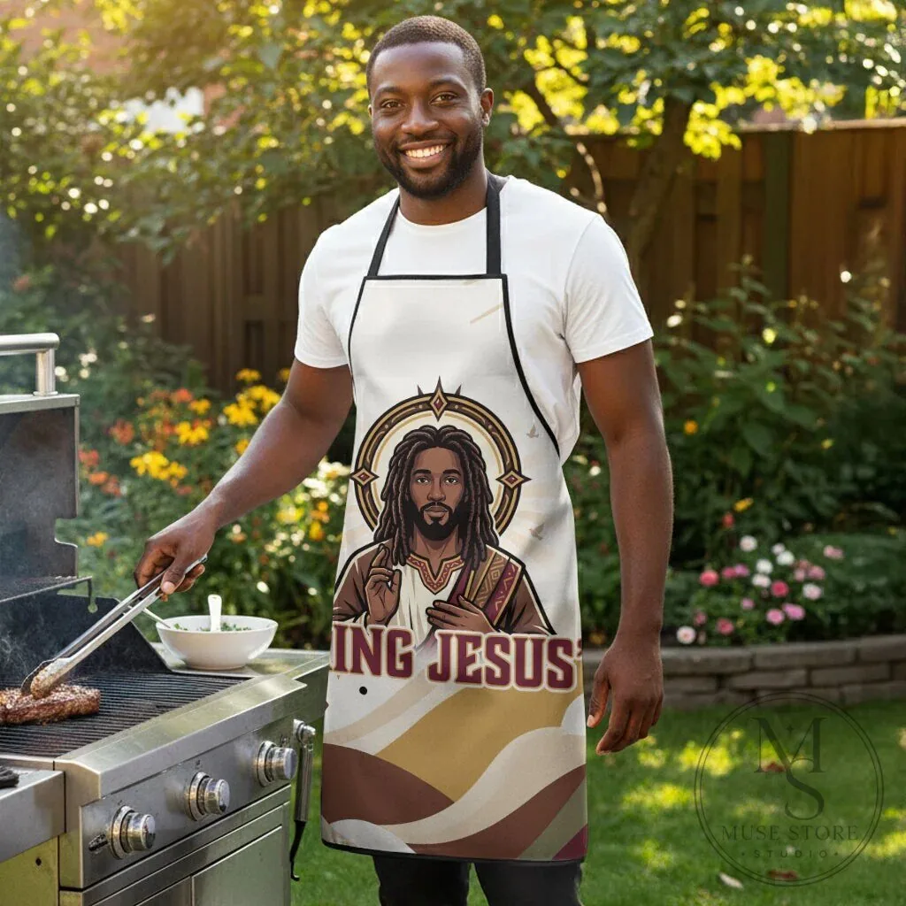 King Jesus African American Christ Religious Faith Holy Cross Dove Apron 9 King Jesus African American Christ Religious Faith Holy Cross Dove Apron