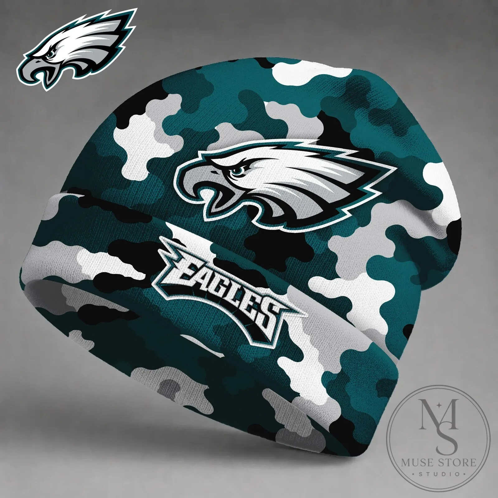 Philadelphia Eagles Camouflage Pattern NFL Football Team Beanie Hat 2 Philadelphia Eagles Camouflage Pattern NFL Football Team Beanie Hat