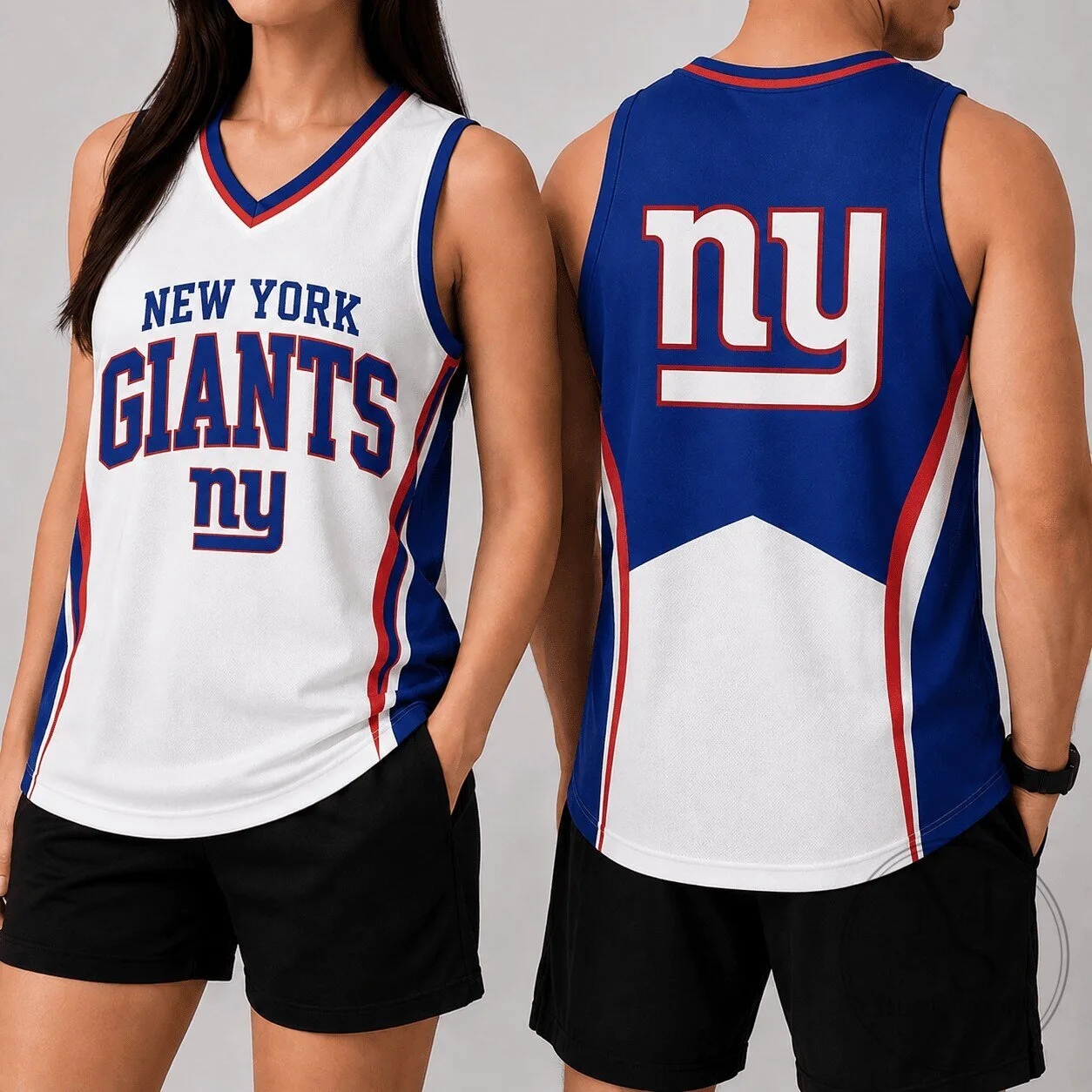 New York Giants NFL Football Team White and Blue Fan Tank Top 5 New York Giants NFL Football Team White and Blue Fan Tank Top