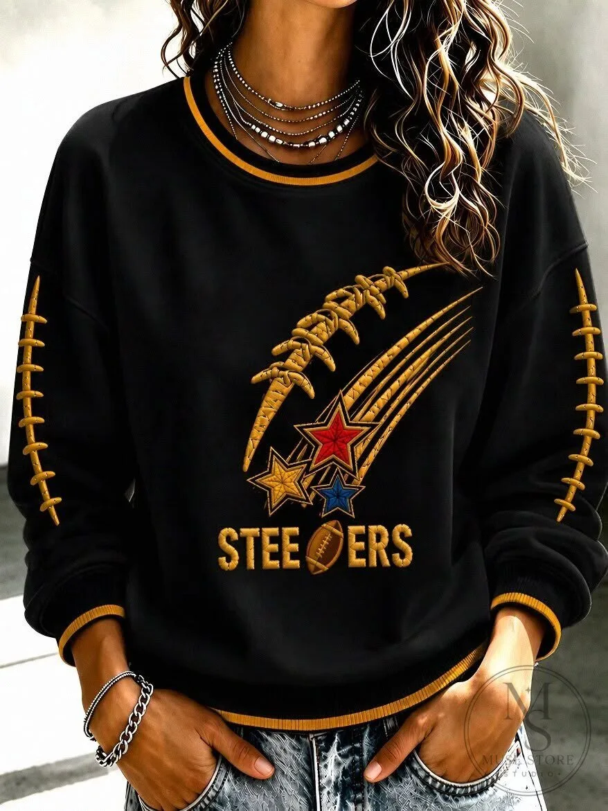Pittsburgh Steelers Football Team Women's Crewneck Sweatshirt 2 Pittsburgh Steelers Football Team Women's Crewneck Sweatshirt